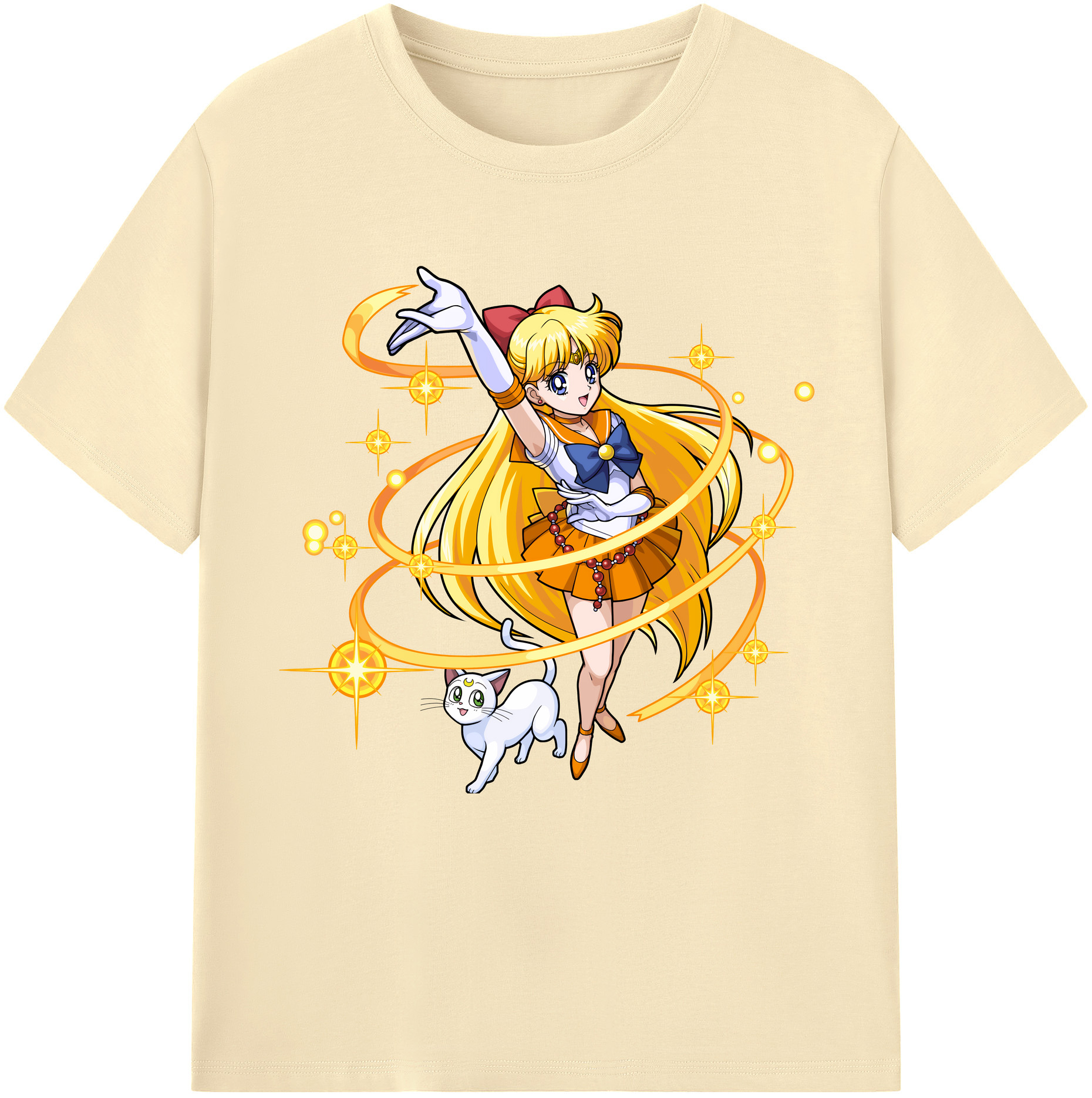 （画像用） 美少女戦士セーラームーン 愛野 美奈子 あいの みなこ Sailor Moon Aino Minako 綿100％半袖Tシャツ（フロントプリント）