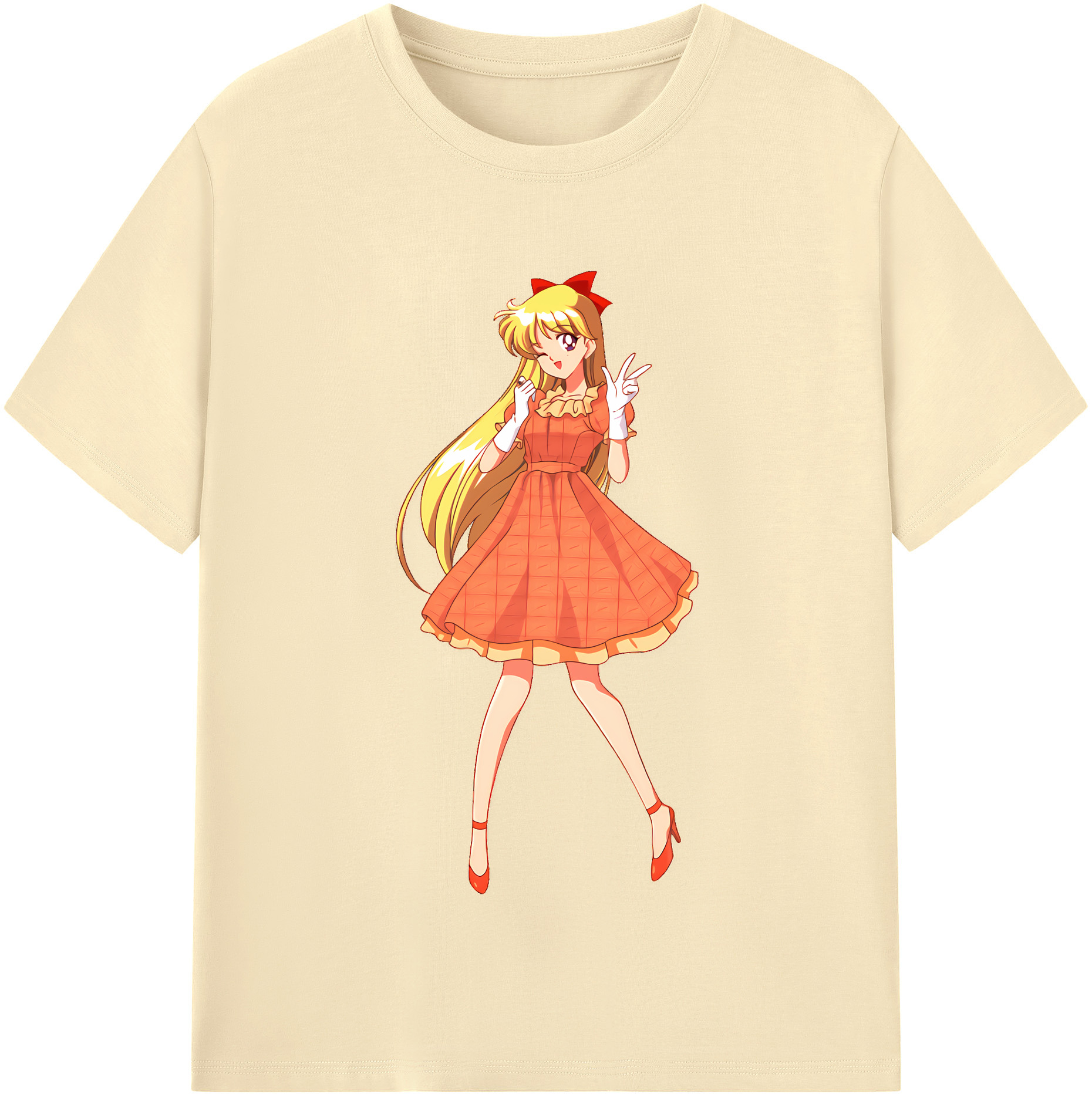（画像用） 美少女戦士セーラームーン 愛野 美奈子 あいの みなこ Sailor Moon Aino Minako 綿100％半袖Tシャツ（フロントプリント）