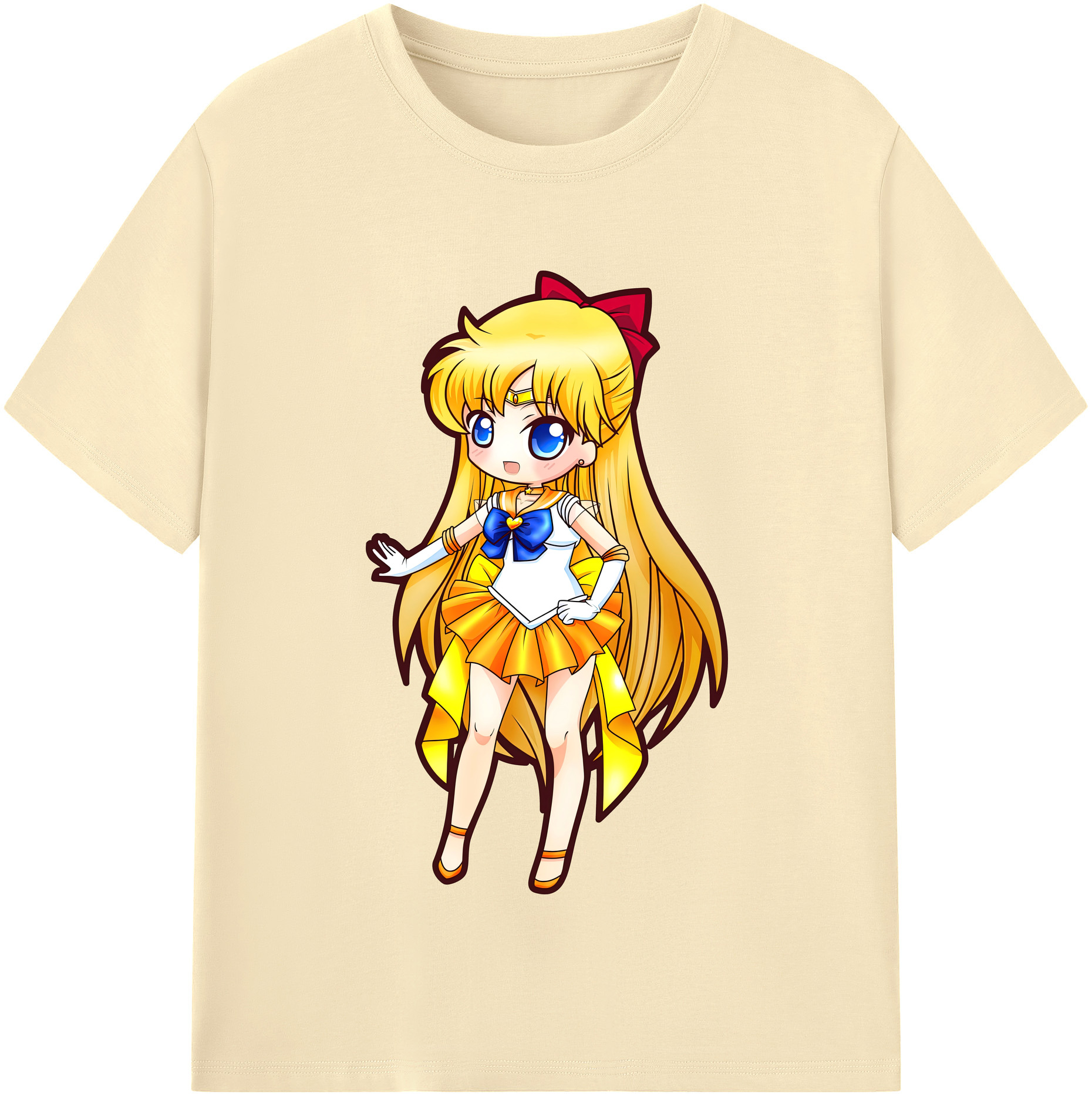 （画像用） 美少女戦士セーラームーン 愛野 美奈子 あいの みなこ Sailor Moon Aino Minako 綿100％半袖Tシャツ（フロントプリント）