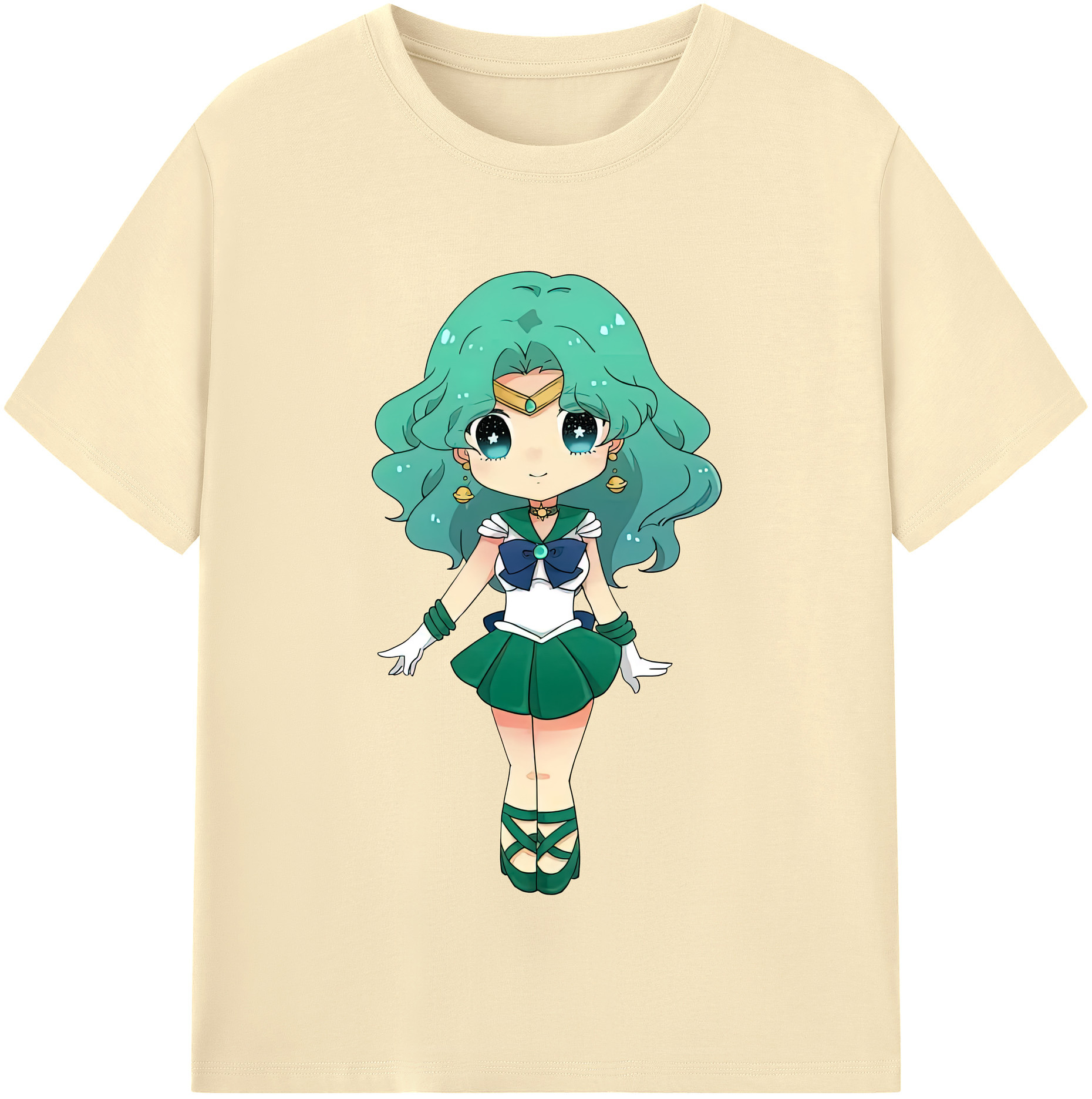 （画像用） 美少女戦士セーラームーン 海王 みちる（かいおう みちる） Sailor Moon Kaiou Michiru 綿100％半袖Tシャツ（フロントプリント）
