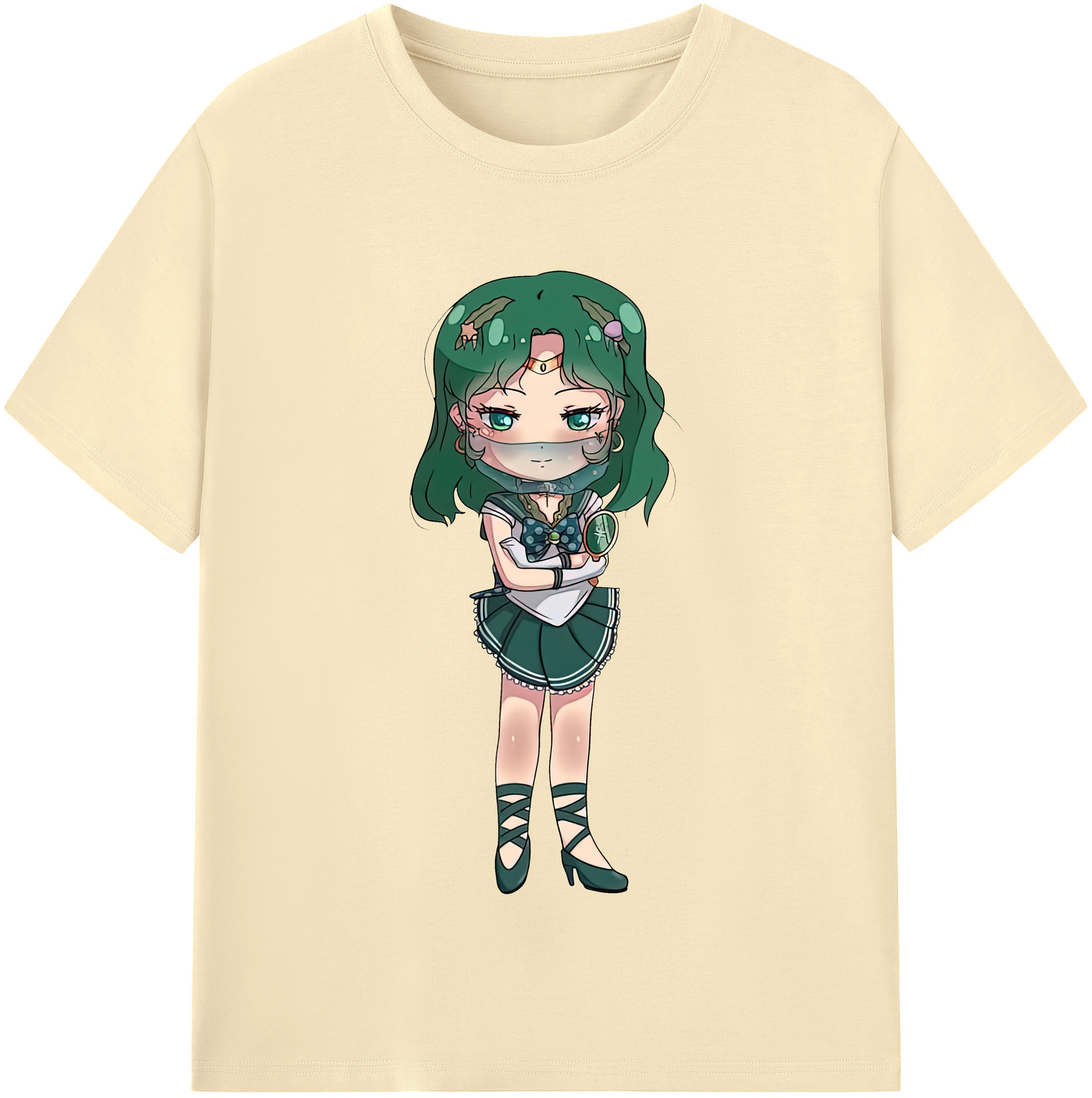 （画像用） 美少女戦士セーラームーン 海王 みちる（かいおう みちる） Sailor Moon Kaiou Michiru 綿100％半袖Tシャツ（フロントプリント）