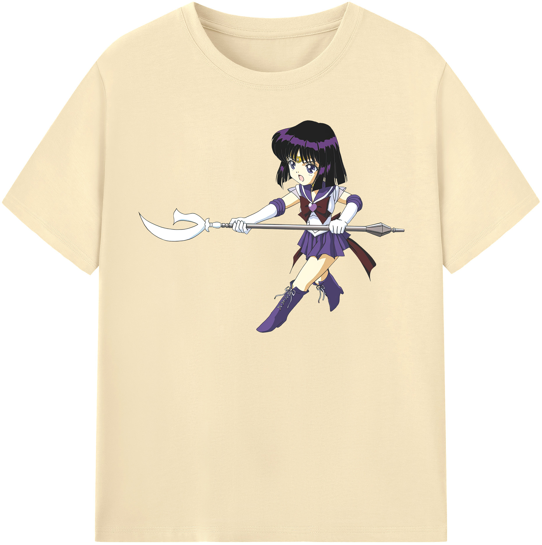 （画像用） 美少女戦士セーラームーン 土萠ほたる Sailor Moon Tomoe Hotaru （セーラーサターン；Sailor Saturn） 綿100％半袖Tシャツ（フロントプリント）