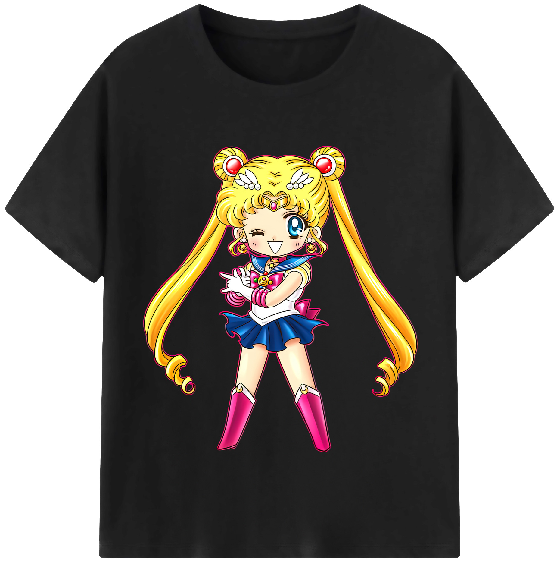 （画像用） 美少女戦士セーラームーン 月野 うさぎ つきの うさぎ Sailor Moon Tsukino Usagi 綿100％半袖Tシャツ（フロントプリント）