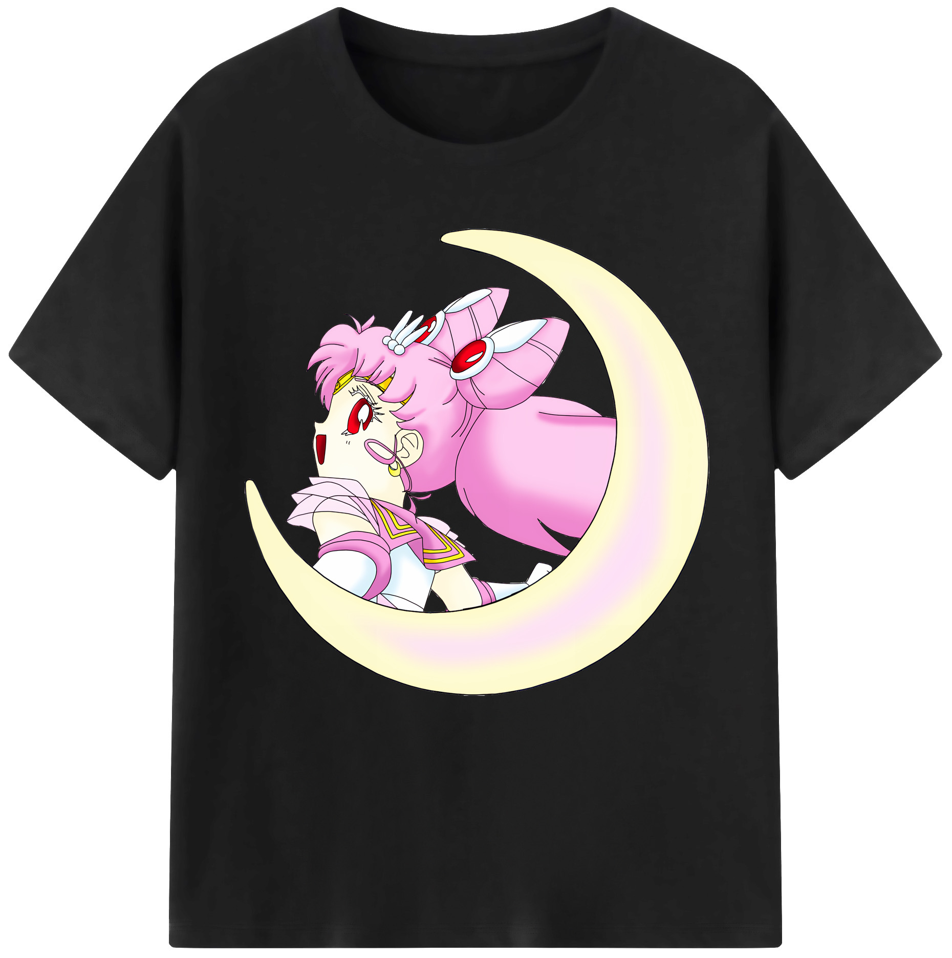 （画像用） 美少女戦士セーラームーン ちびうさ Sailor Moon Chibiusa Tsukino Usagi Small Lady Serenity 綿100％半袖Tシャツ（フロントプリント）