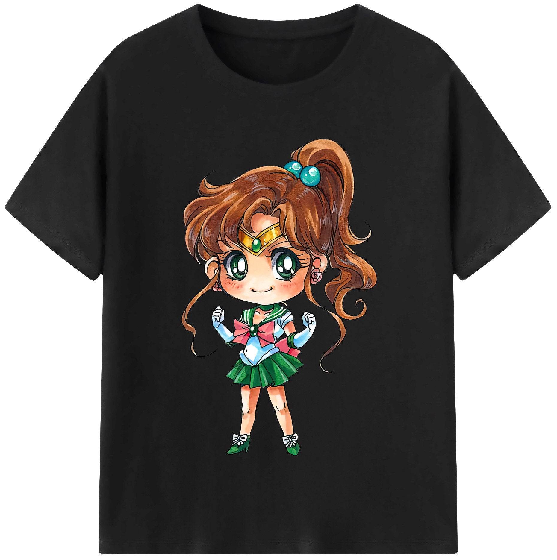（画像用） 美少女戦士セーラームーン 木野 まこと きの まこと Sailor Moon Kino Makoto （セーラージュピター；Sailor Jupiter） 綿100％半袖Tシャツ（フロントプリント）