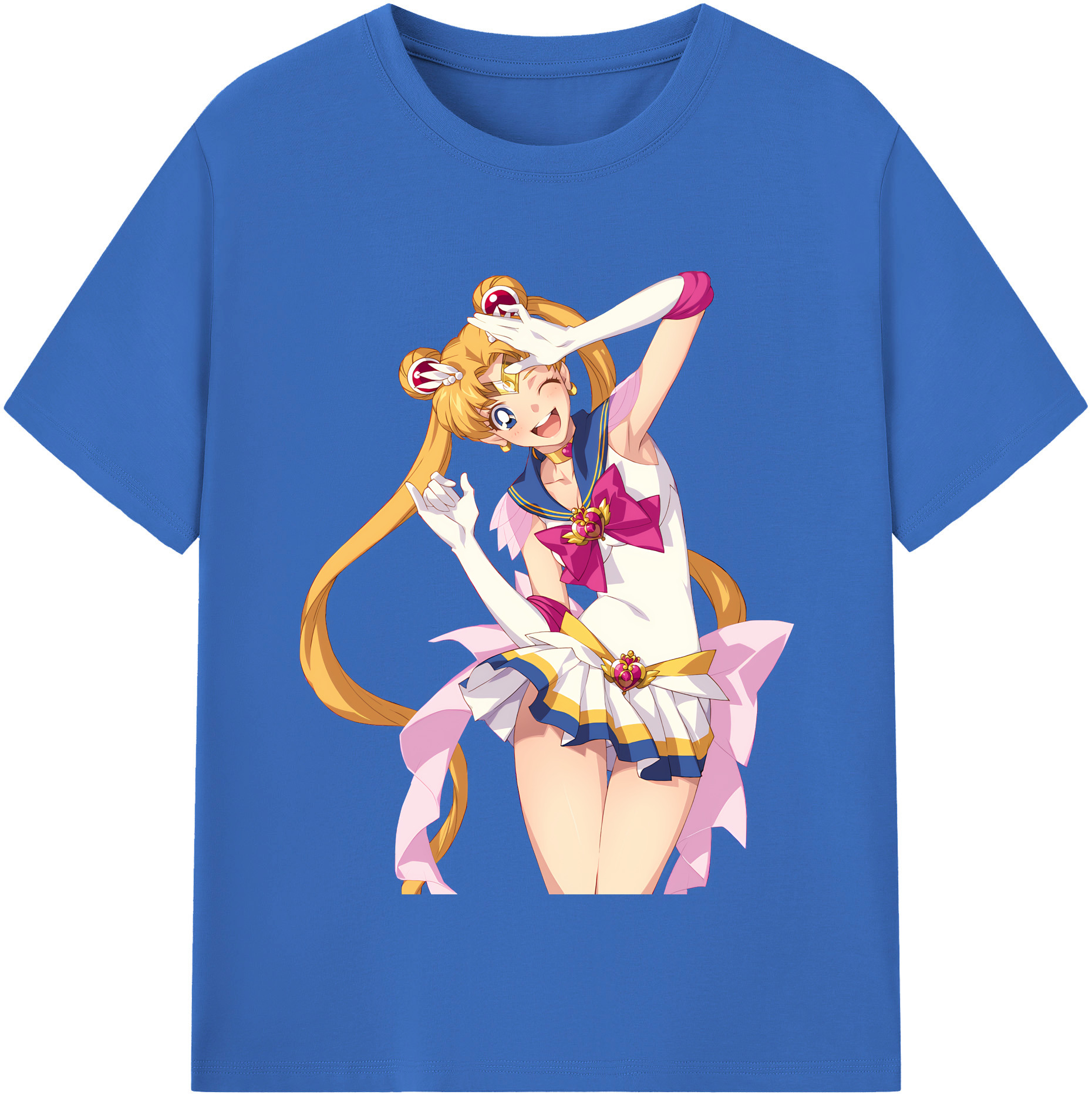 （画像用） 美少女戦士セーラームーン 月野 うさぎ つきの うさぎ Sailor Moon Tsukino Usagi 綿100％半袖Tシャツ（フロントプリント）