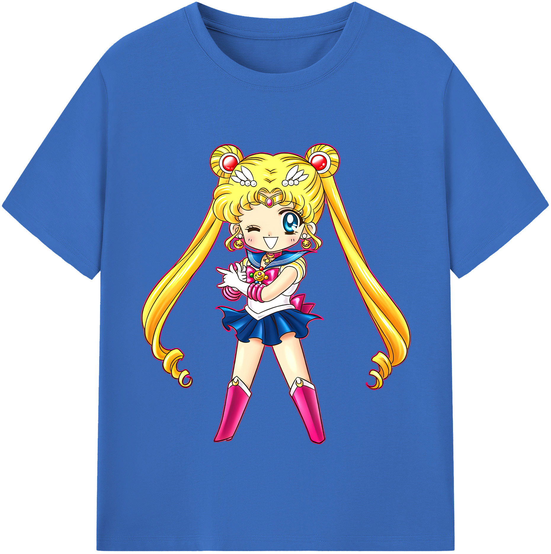 （画像用） 美少女戦士セーラームーン 月野 うさぎ つきの うさぎ Sailor Moon Tsukino Usagi 綿100％半袖Tシャツ（フロントプリント）