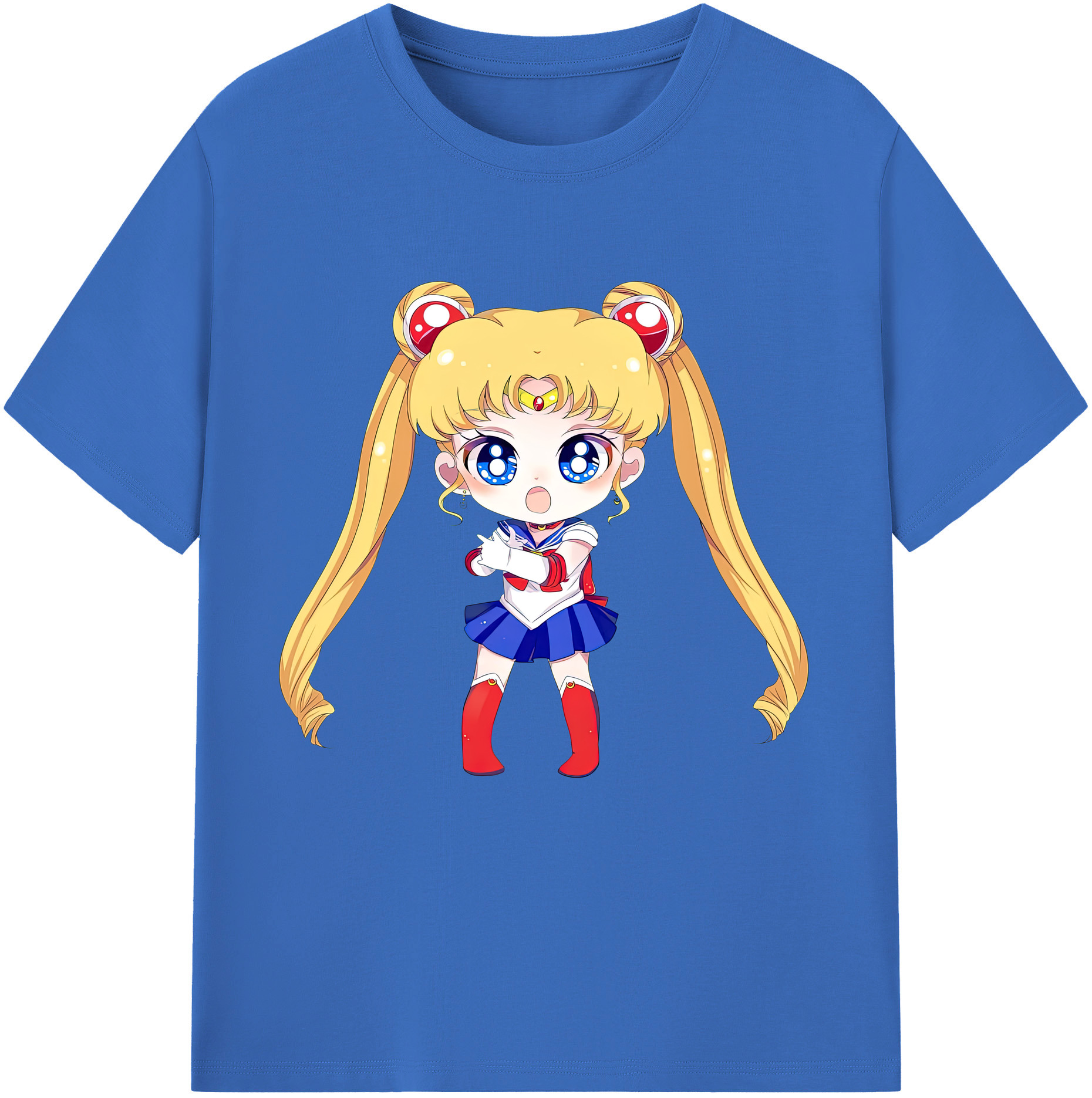 （画像用） 美少女戦士セーラームーン 月野 うさぎ つきの うさぎ Sailor Moon Tsukino Usagi 綿100％半袖Tシャツ（フロントプリント）