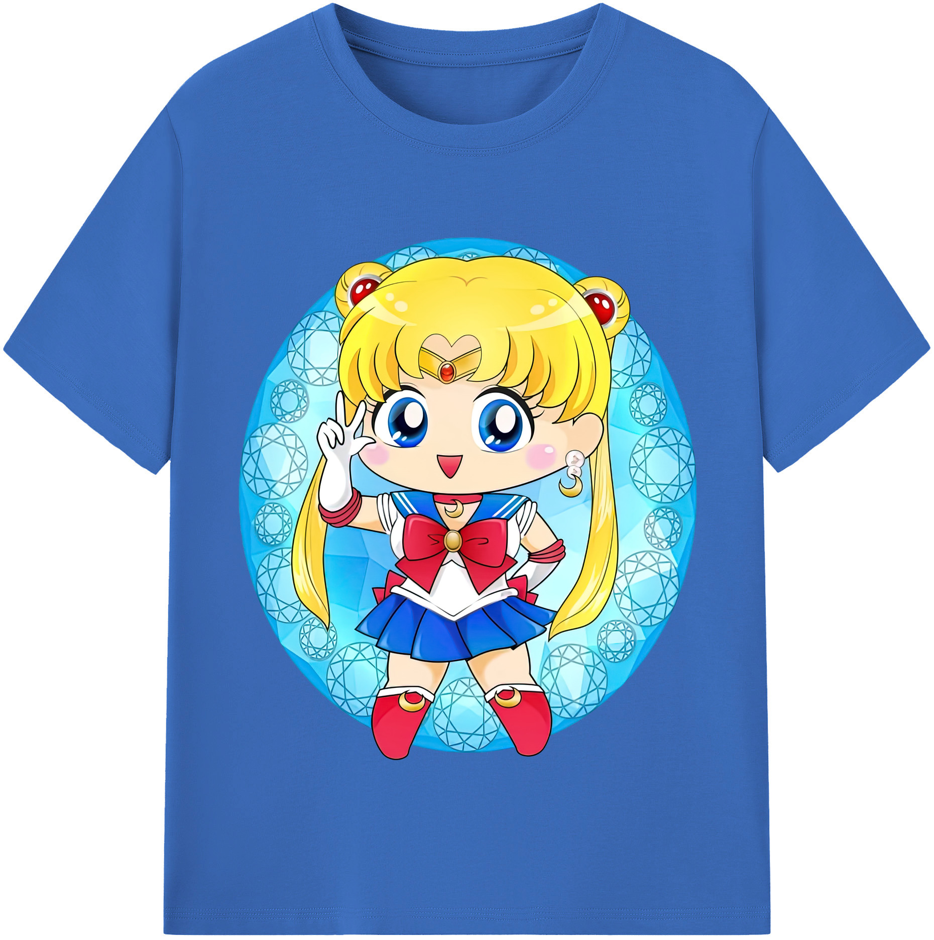 （画像用） 美少女戦士セーラームーン 月野 うさぎ つきの うさぎ Sailor Moon Tsukino Usagi 綿100％半袖Tシャツ（フロントプリント）