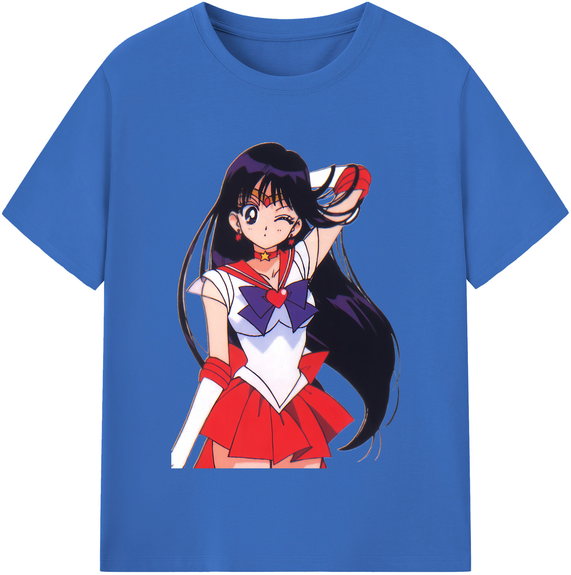 （画像用） 美少女戦士セーラームーン 火野レイ ひの レイ Sailor Moon Hino Rei （セーラーマーズ,Sailor Mars） 綿100％半袖Tシャツ（フロントプリント）