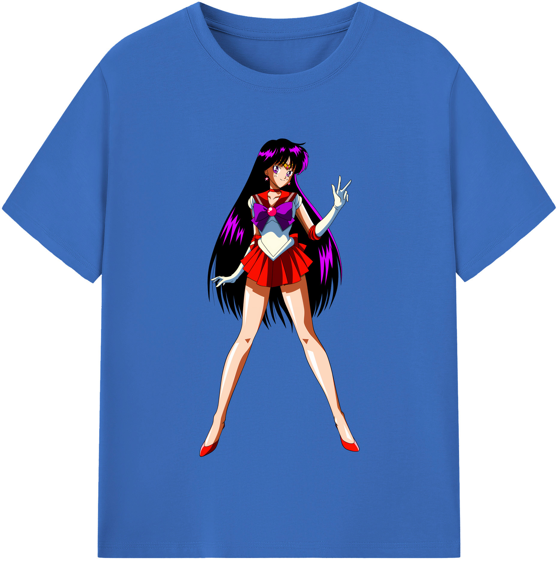 （画像用） 美少女戦士セーラームーン 火野レイ ひの レイ Sailor Moon Hino Rei （セーラーマーズ,Sailor Mars） 綿100％半袖Tシャツ（フロントプリント）
