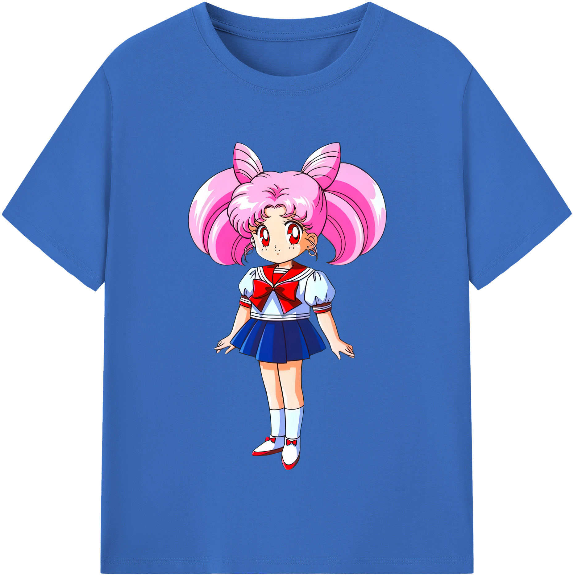 （画像用） 美少女戦士セーラームーン ちびうさ Sailor Moon Chibiusa Tsukino Usagi Small Lady Serenity 綿100％半袖Tシャツ（フロントプリント）