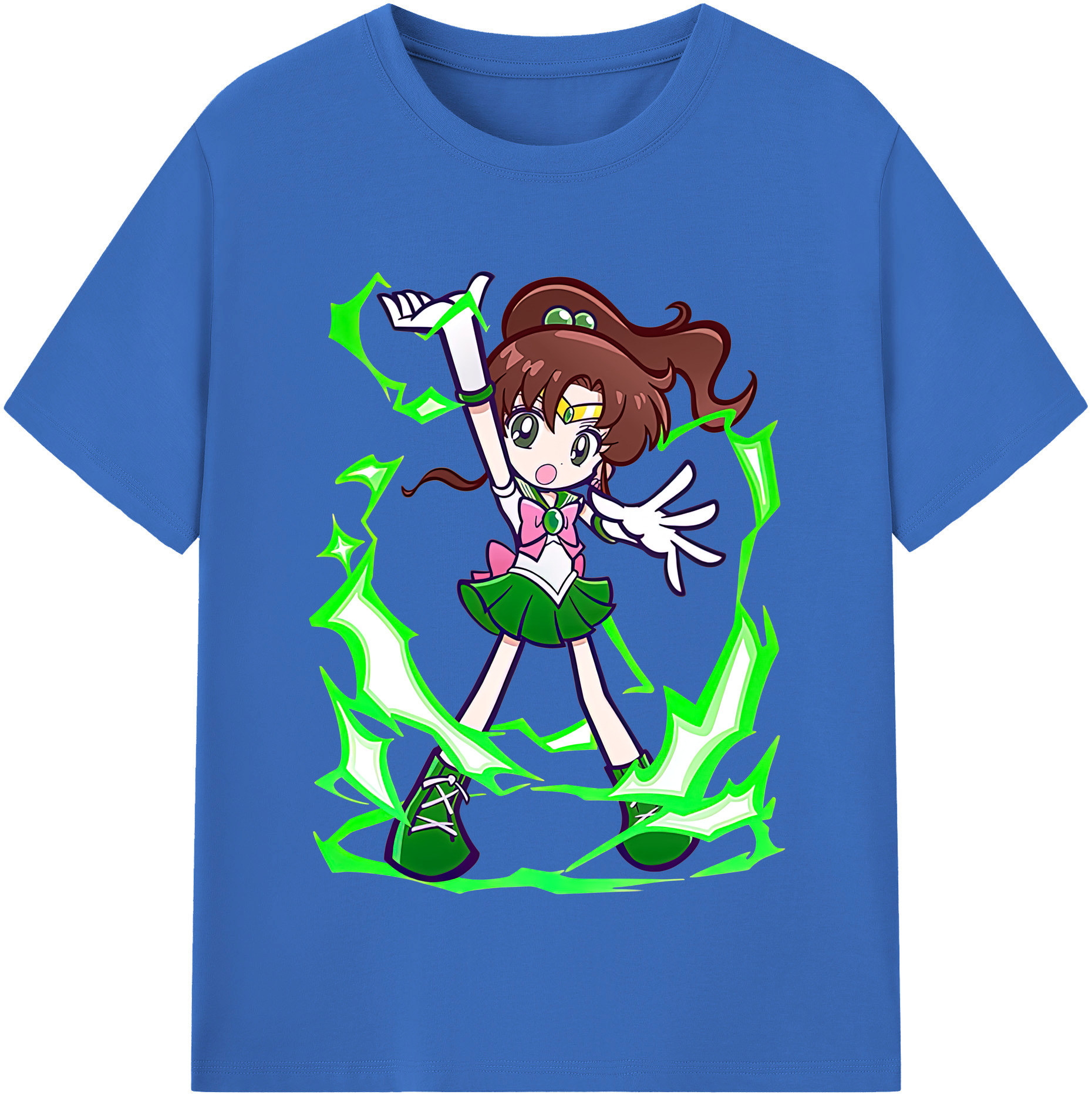 （画像用） 美少女戦士セーラームーン 木野 まこと きの まこと Sailor Moon Kino Makoto （セーラージュピター；Sailor Jupiter） 綿100％半袖Tシャツ（フロントプリント）