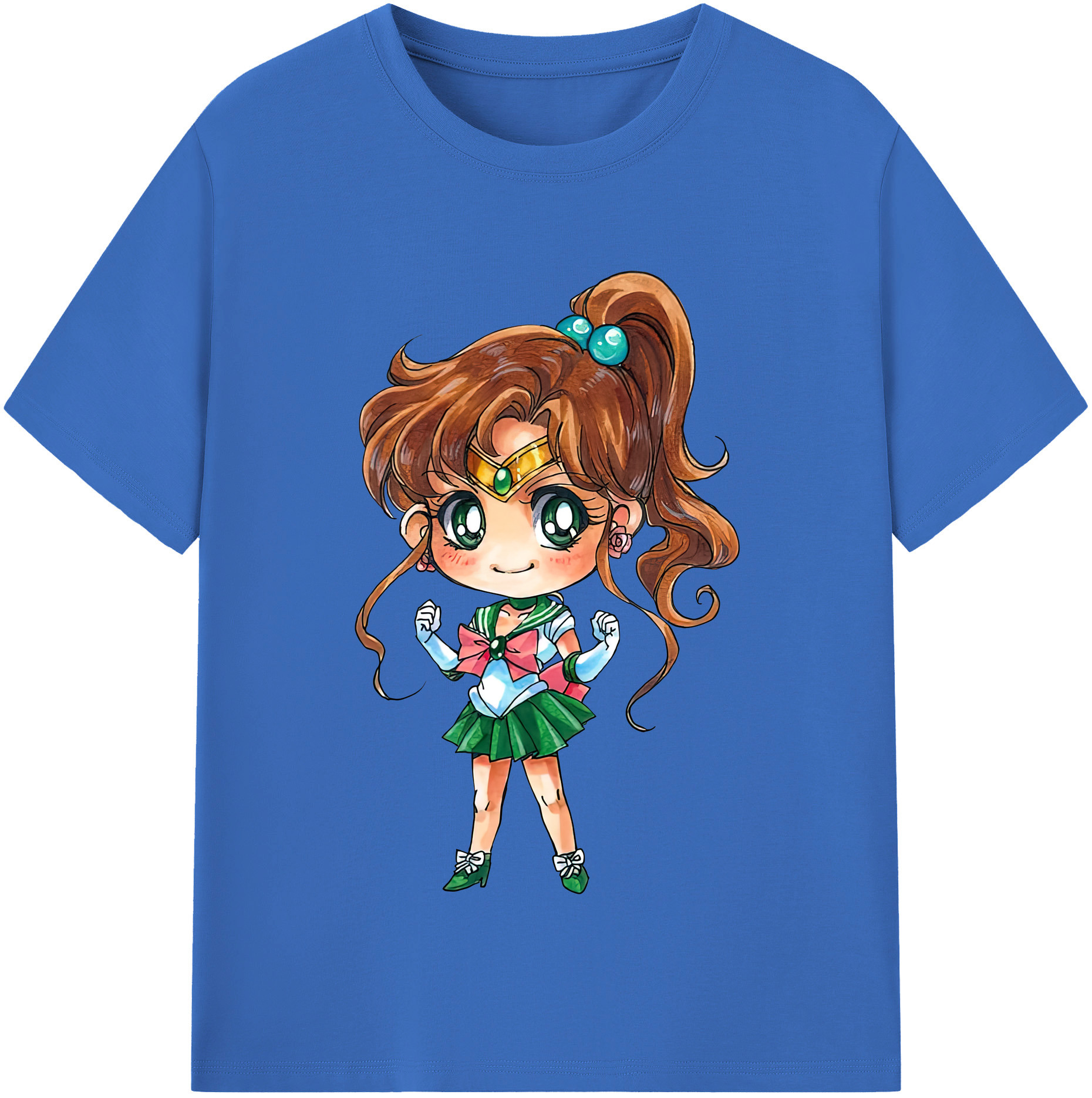 （画像用） 美少女戦士セーラームーン 木野 まこと きの まこと Sailor Moon Kino Makoto （セーラージュピター；Sailor Jupiter） 綿100％半袖Tシャツ（フロントプリント）