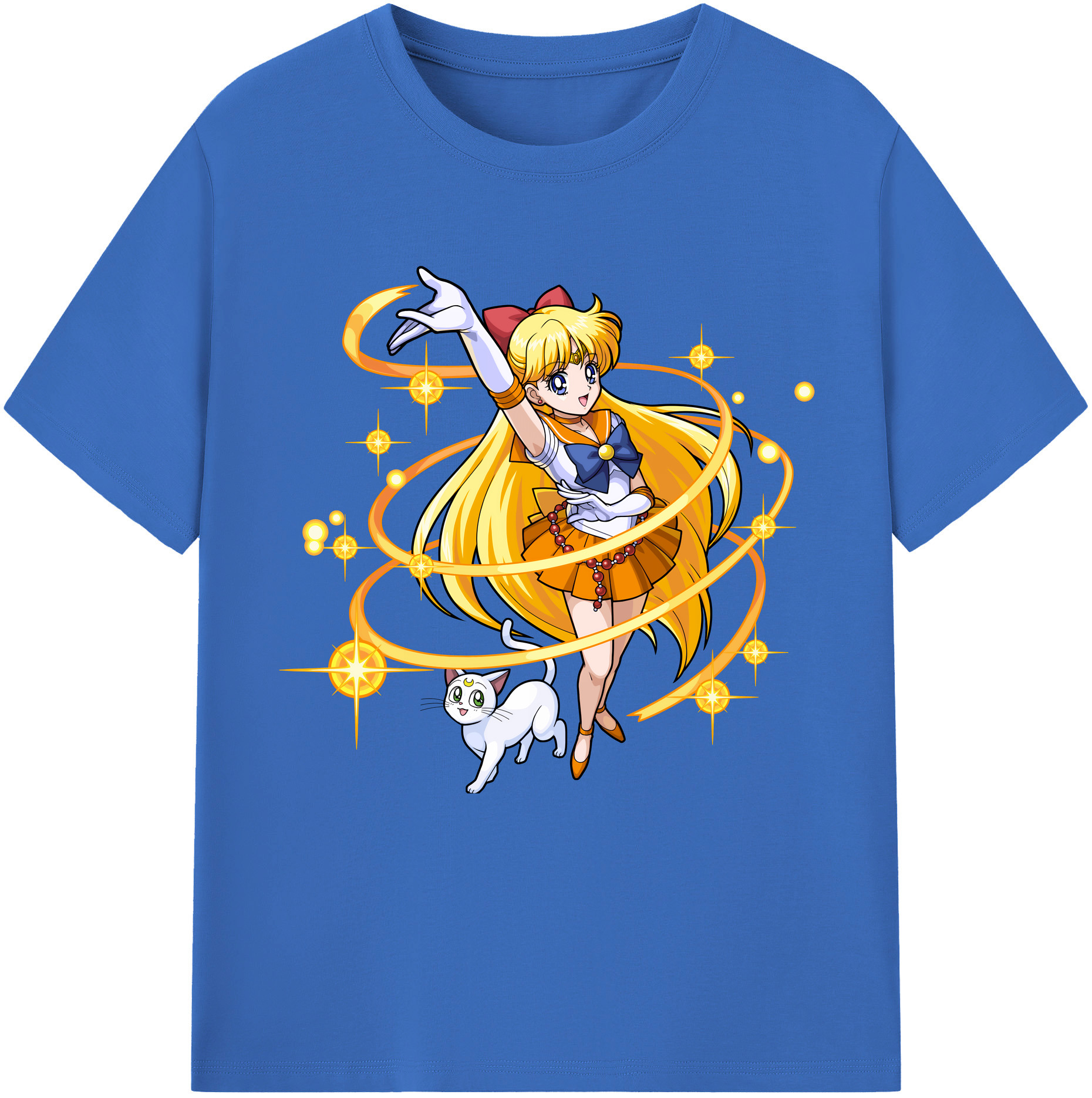 （画像用） 美少女戦士セーラームーン 愛野 美奈子 あいの みなこ Sailor Moon Aino Minako 綿100％半袖Tシャツ（フロントプリント）