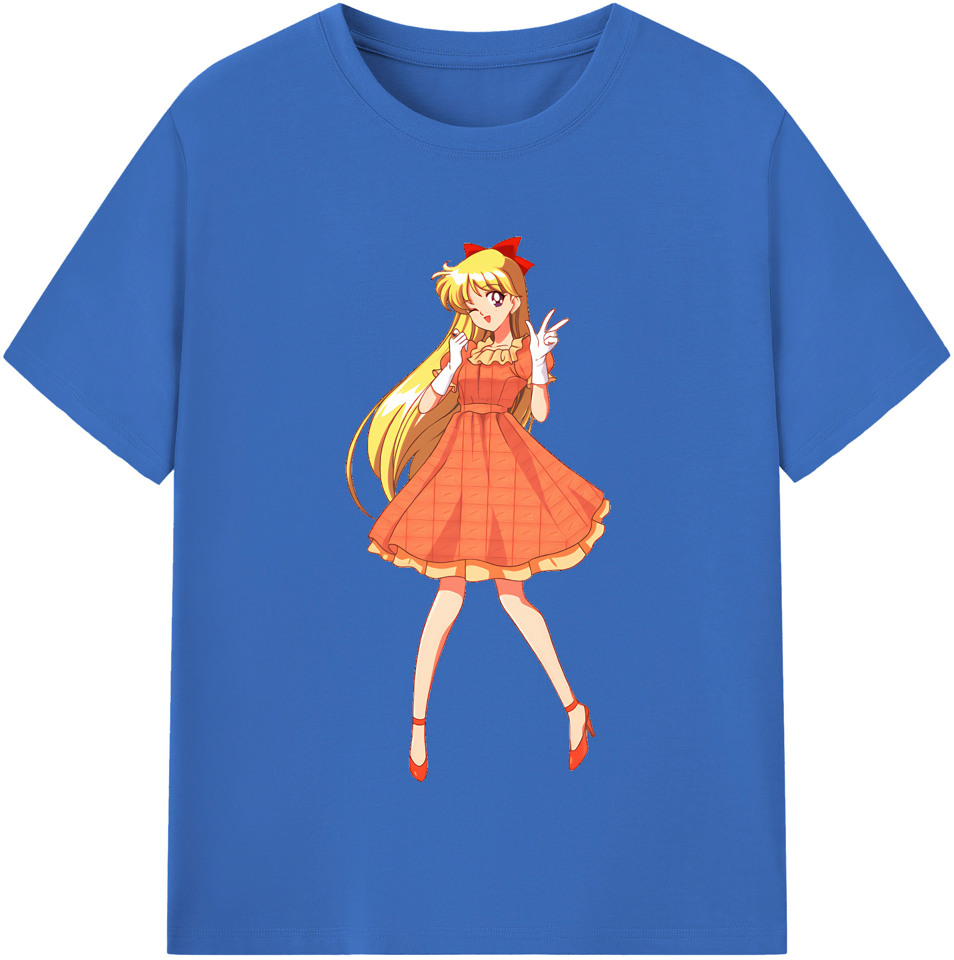 （画像用） 美少女戦士セーラームーン 愛野 美奈子 あいの みなこ Sailor Moon Aino Minako 綿100％半袖Tシャツ（フロントプリント）