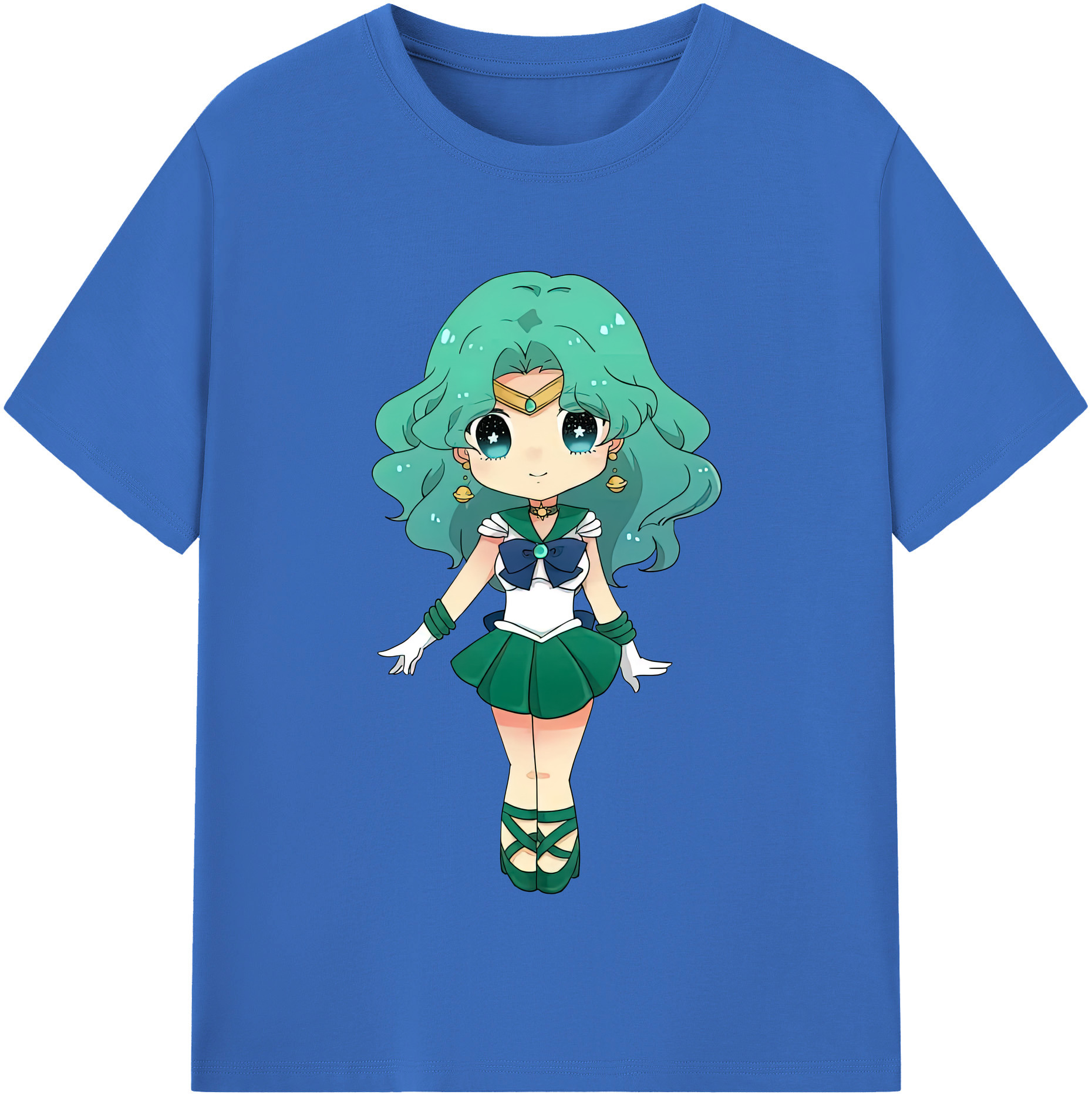 （画像用） 美少女戦士セーラームーン 海王 みちる（かいおう みちる） Sailor Moon Kaiou Michiru 綿100％半袖Tシャツ（フロントプリント）