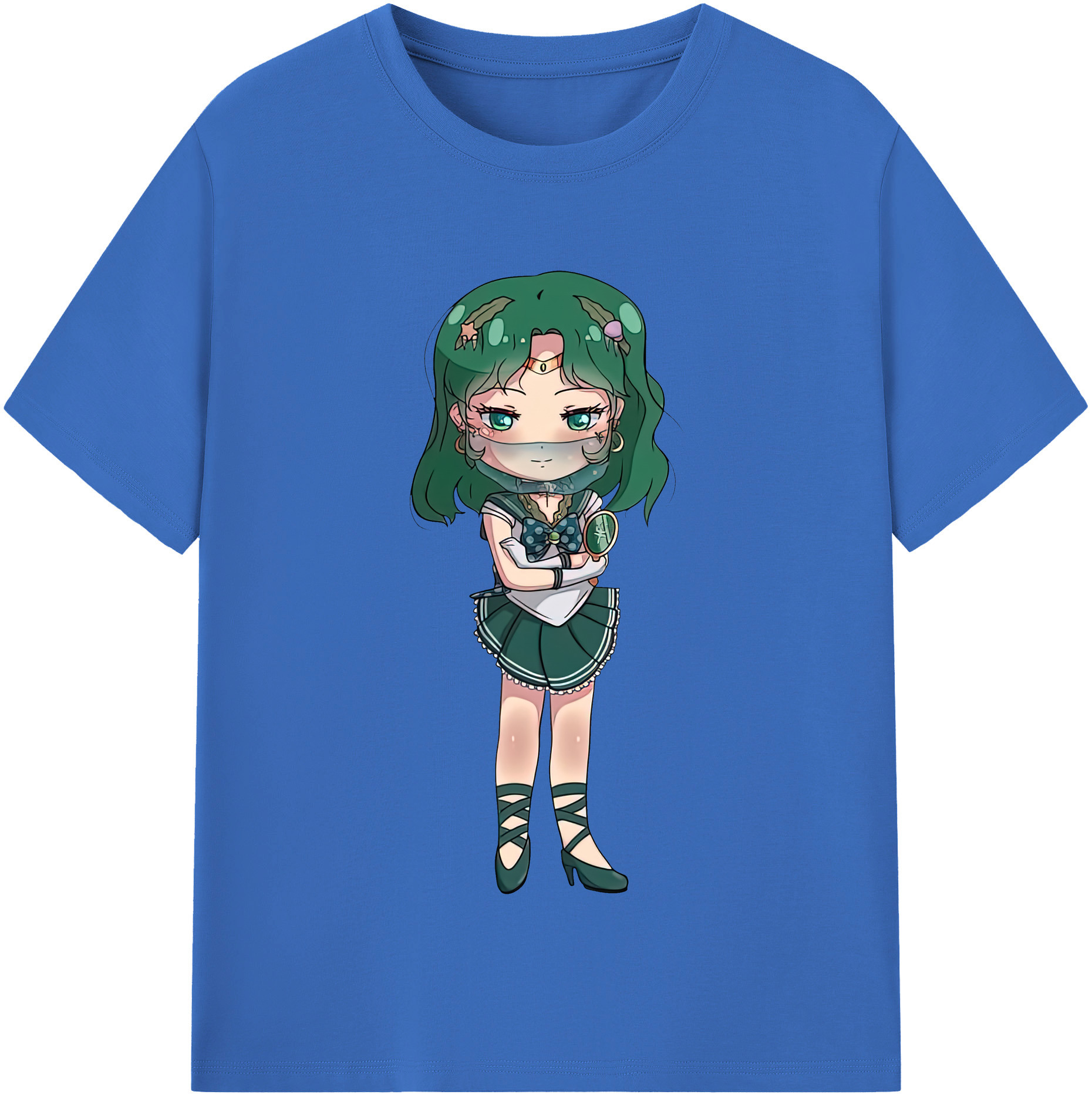 （画像用） 美少女戦士セーラームーン 海王 みちる（かいおう みちる） Sailor Moon Kaiou Michiru 綿100％半袖Tシャツ（フロントプリント）