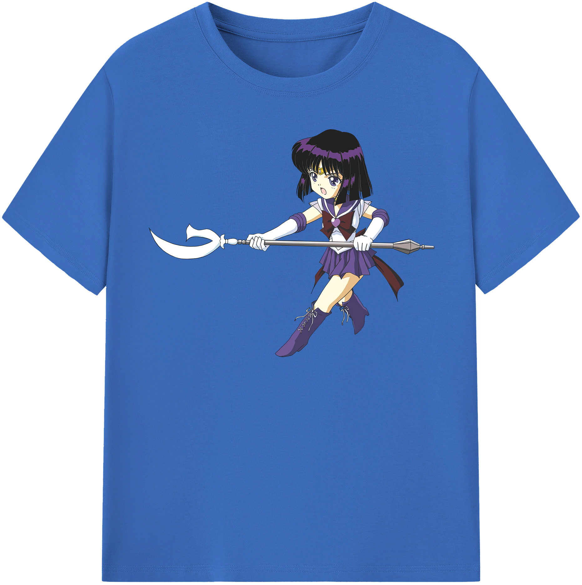 （画像用） 美少女戦士セーラームーン 土萠ほたる Sailor Moon Tomoe Hotaru （セーラーサターン；Sailor Saturn） 綿100％半袖Tシャツ（フロントプリント）