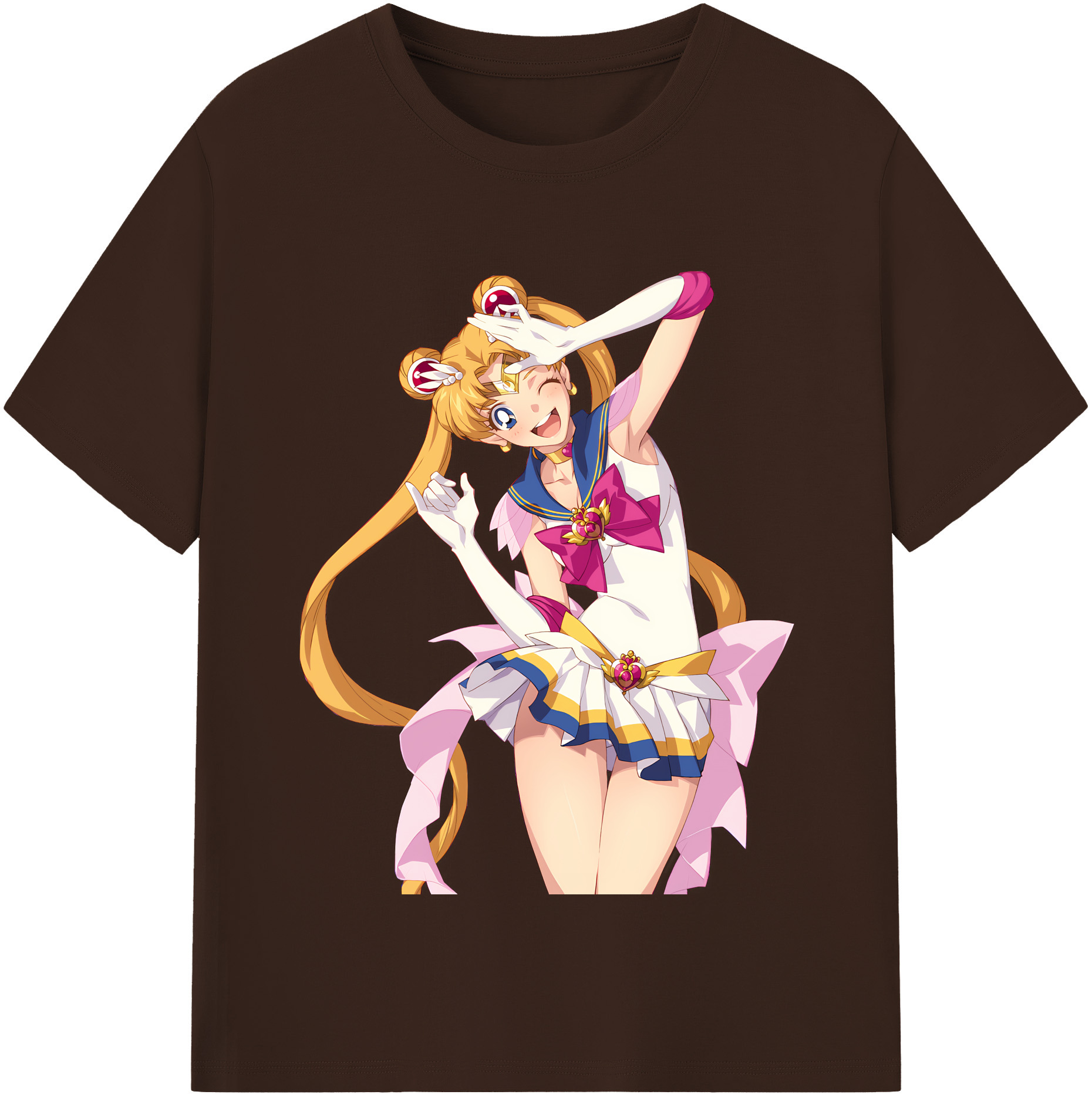 （画像用） 美少女戦士セーラームーン 月野 うさぎ つきの うさぎ Sailor Moon Tsukino Usagi 綿100％半袖Tシャツ（フロントプリント）