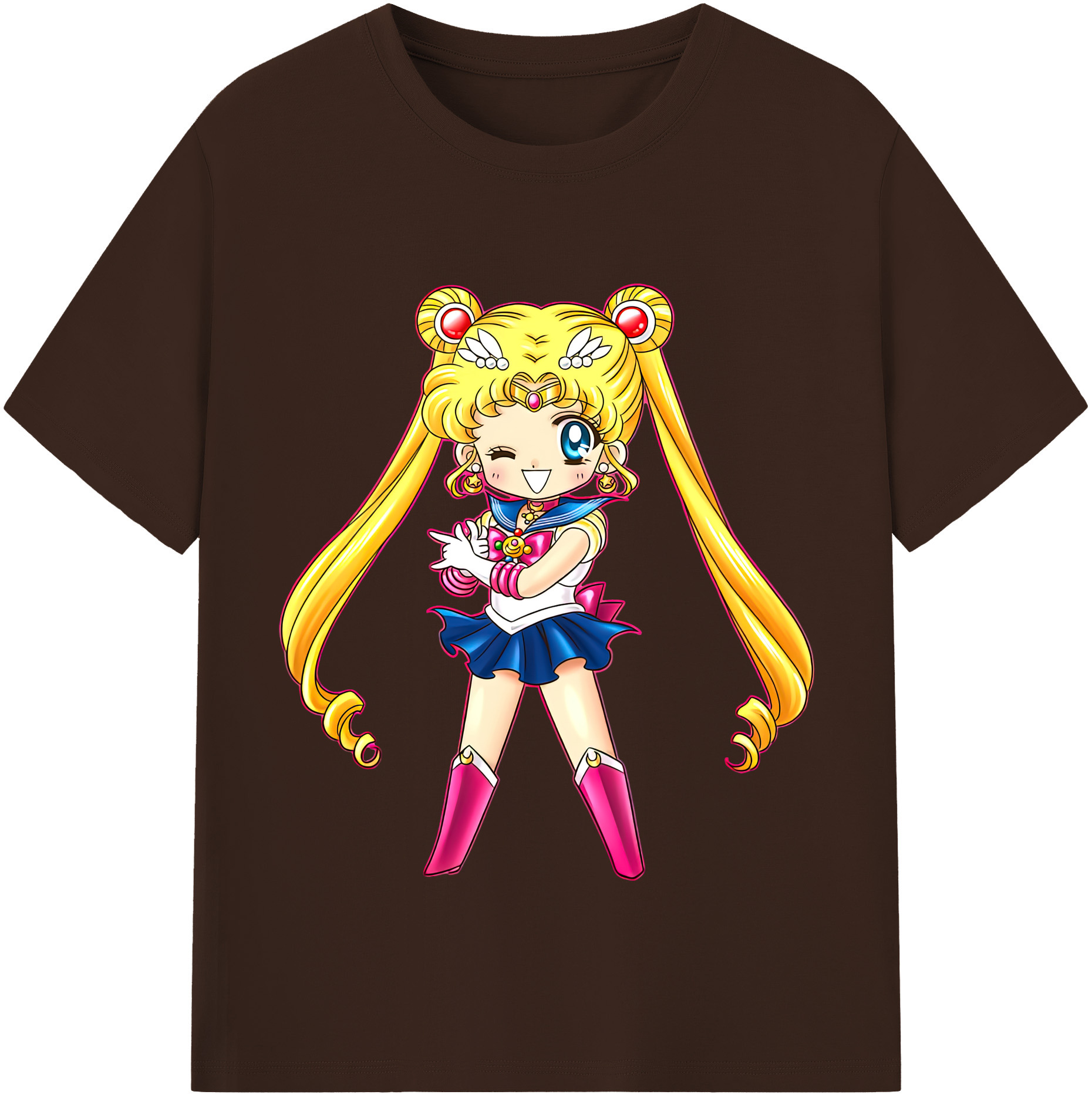 （画像用） 美少女戦士セーラームーン 月野 うさぎ つきの うさぎ Sailor Moon Tsukino Usagi 綿100％半袖Tシャツ（フロントプリント）