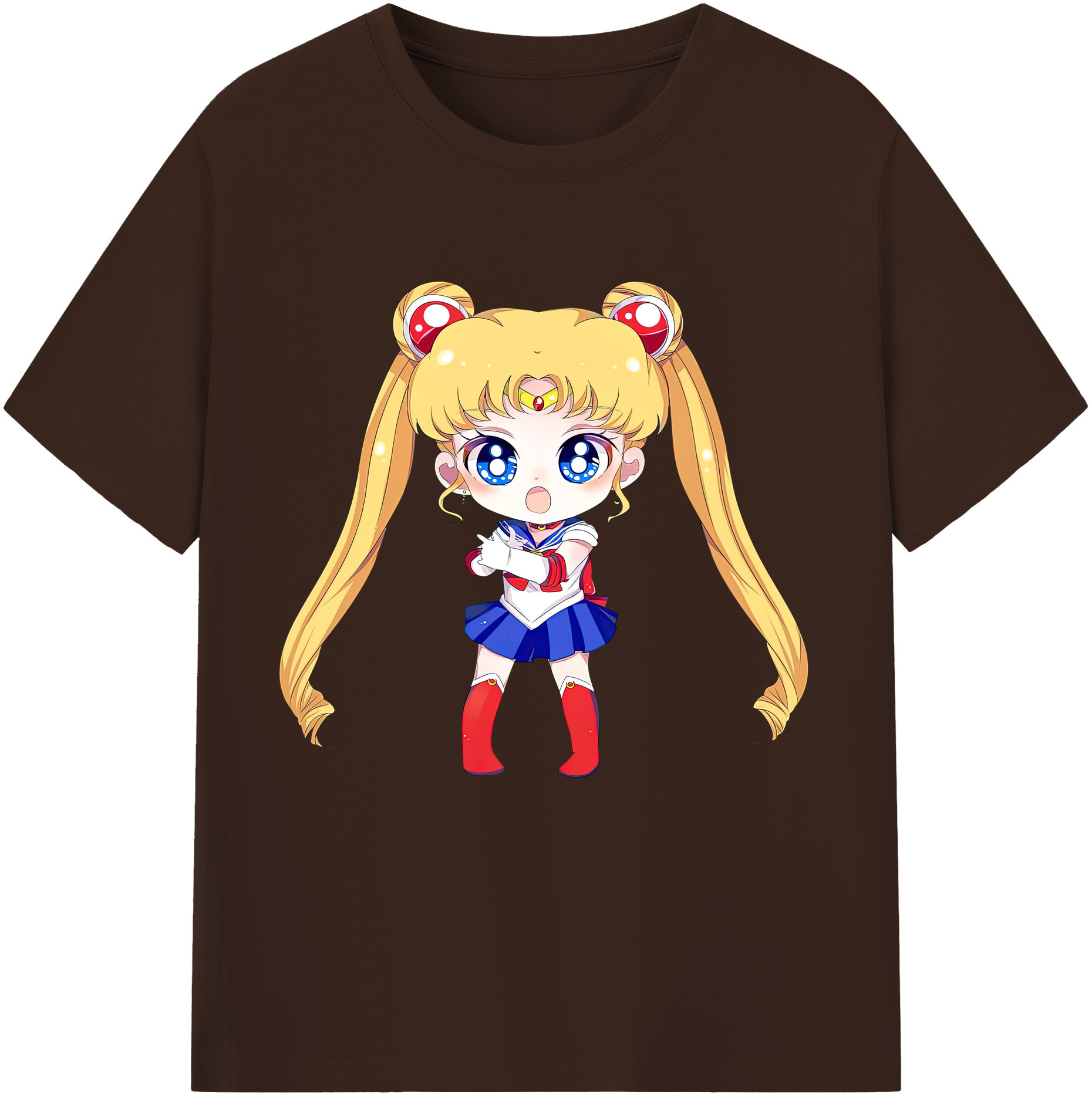 （画像用） 美少女戦士セーラームーン 月野 うさぎ つきの うさぎ Sailor Moon Tsukino Usagi 綿100％半袖Tシャツ（フロントプリント）