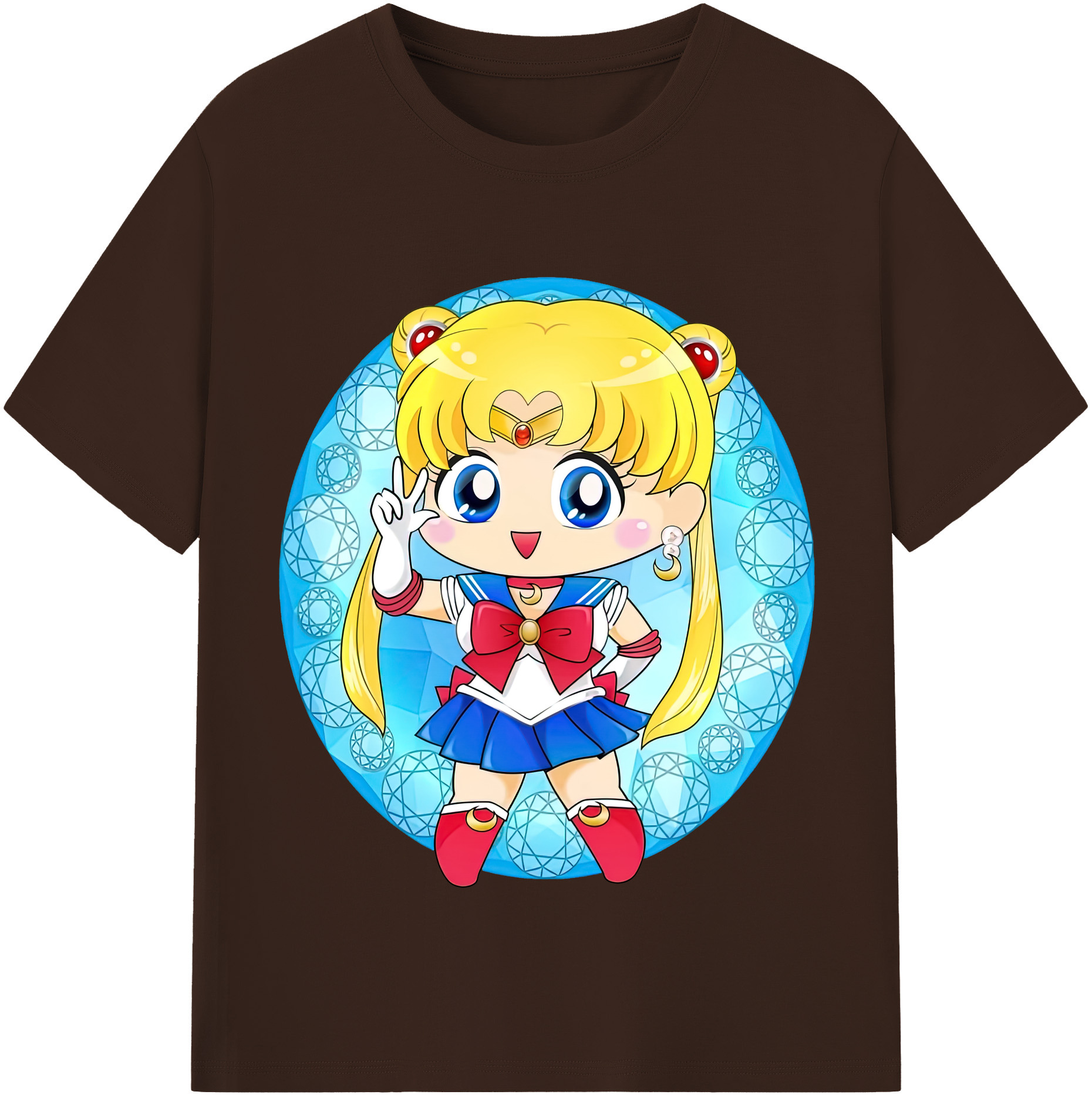 （画像用） 美少女戦士セーラームーン 月野 うさぎ つきの うさぎ Sailor Moon Tsukino Usagi 綿100％半袖Tシャツ（フロントプリント）