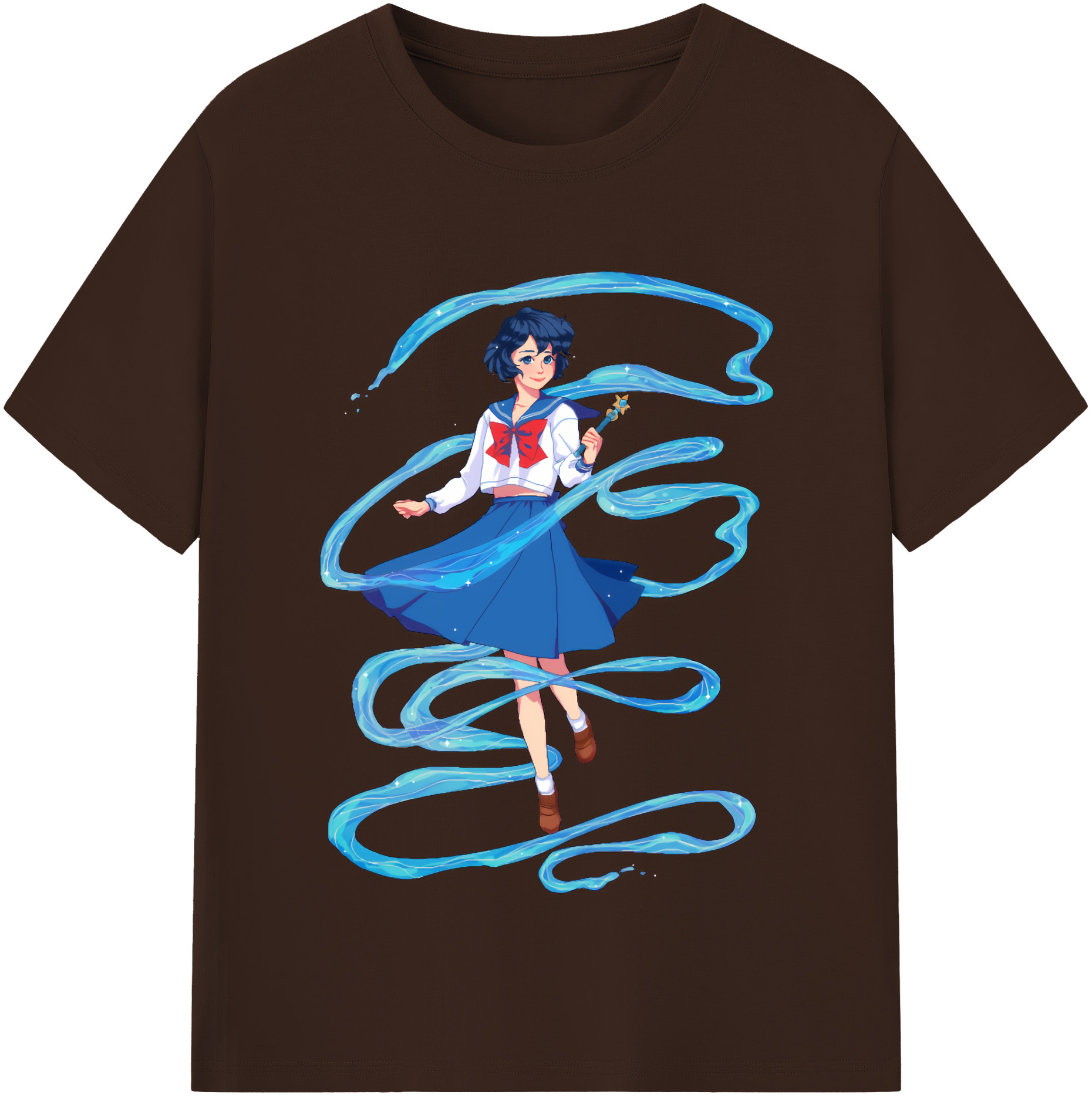 （画像用） 美少女戦士セーラームーン 水野 亜美 みずの あみ Sailor Moon Mizuno Ami 綿100％半袖Tシャツ（フロントプリント）