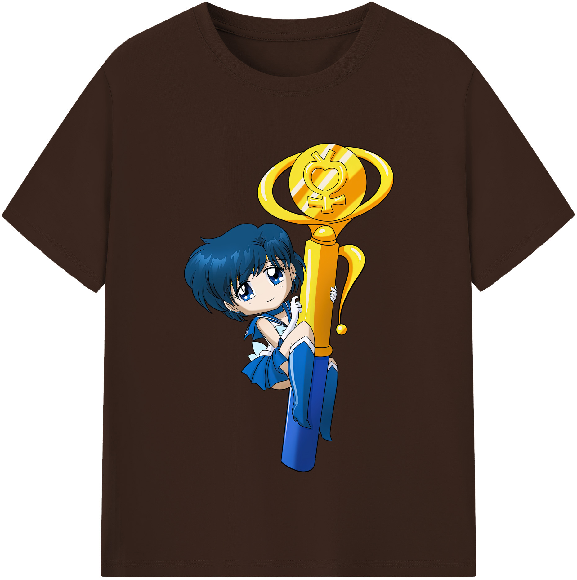 （画像用） 美少女戦士セーラームーン 水野 亜美 みずの あみ Sailor Moon Mizuno Ami 綿100％半袖Tシャツ（フロントプリント）
