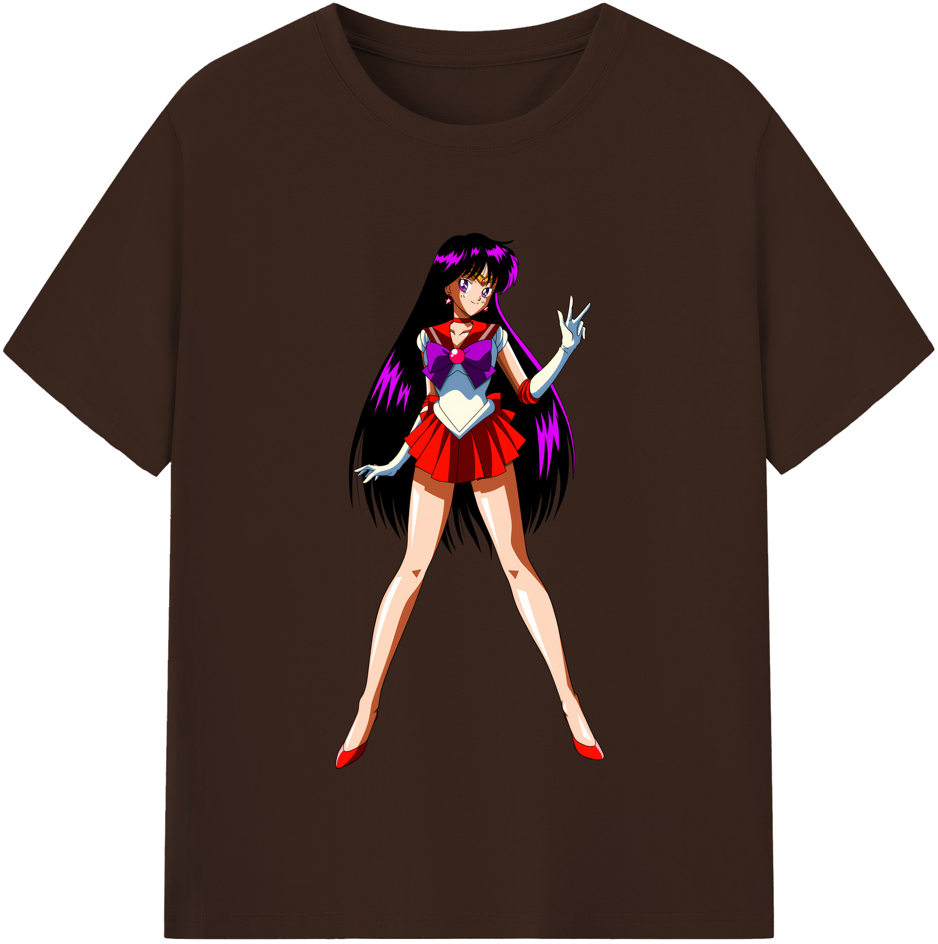 （画像用） 美少女戦士セーラームーン 火野レイ ひの レイ Sailor Moon Hino Rei （セーラーマーズ,Sailor Mars） 綿100％半袖Tシャツ（フロントプリント）