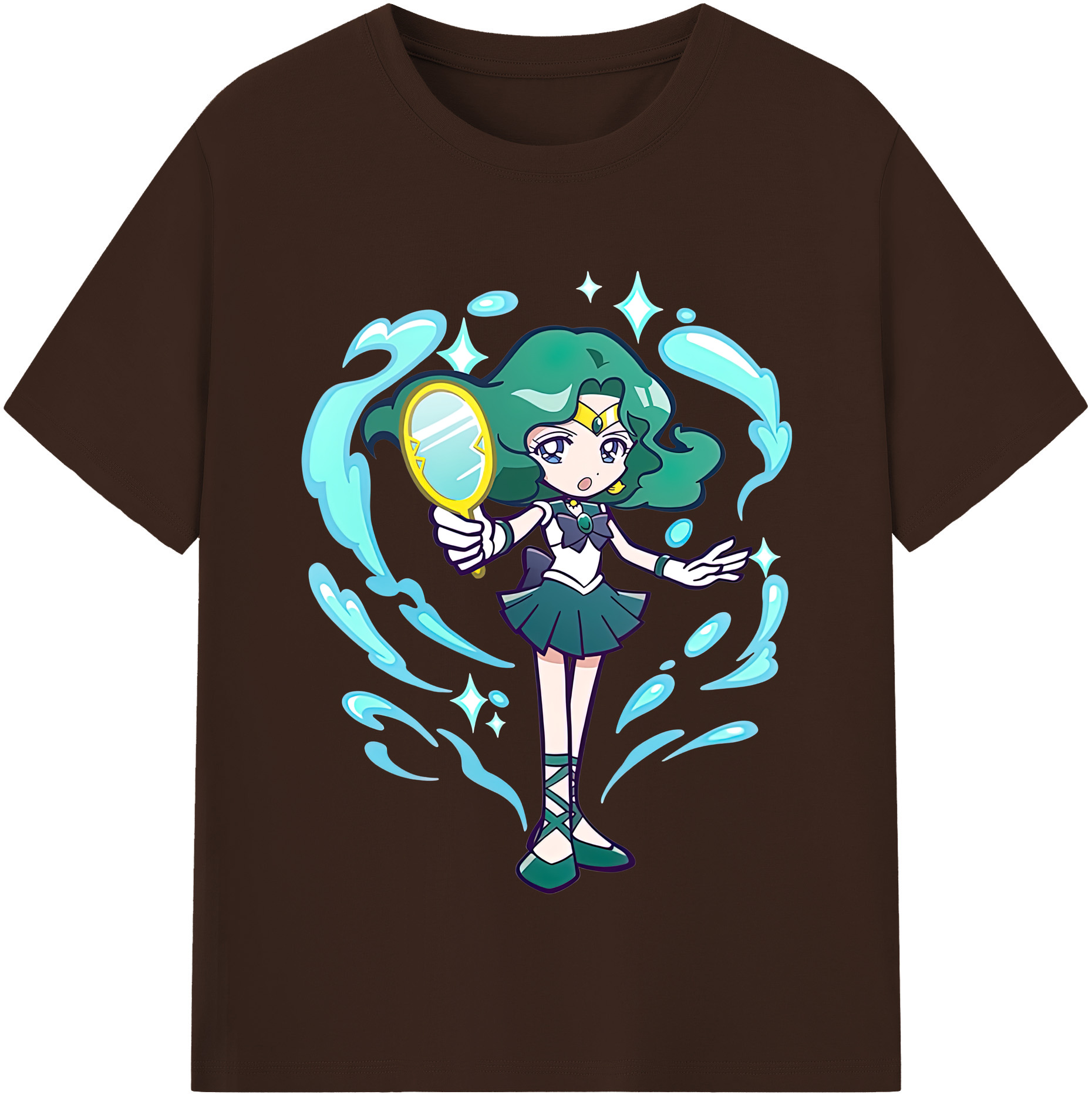 （画像用） 美少女戦士セーラームーン 海王 みちる（かいおう みちる） Sailor Moon Kaiou Michiru 綿100％半袖Tシャツ（フロントプリント）