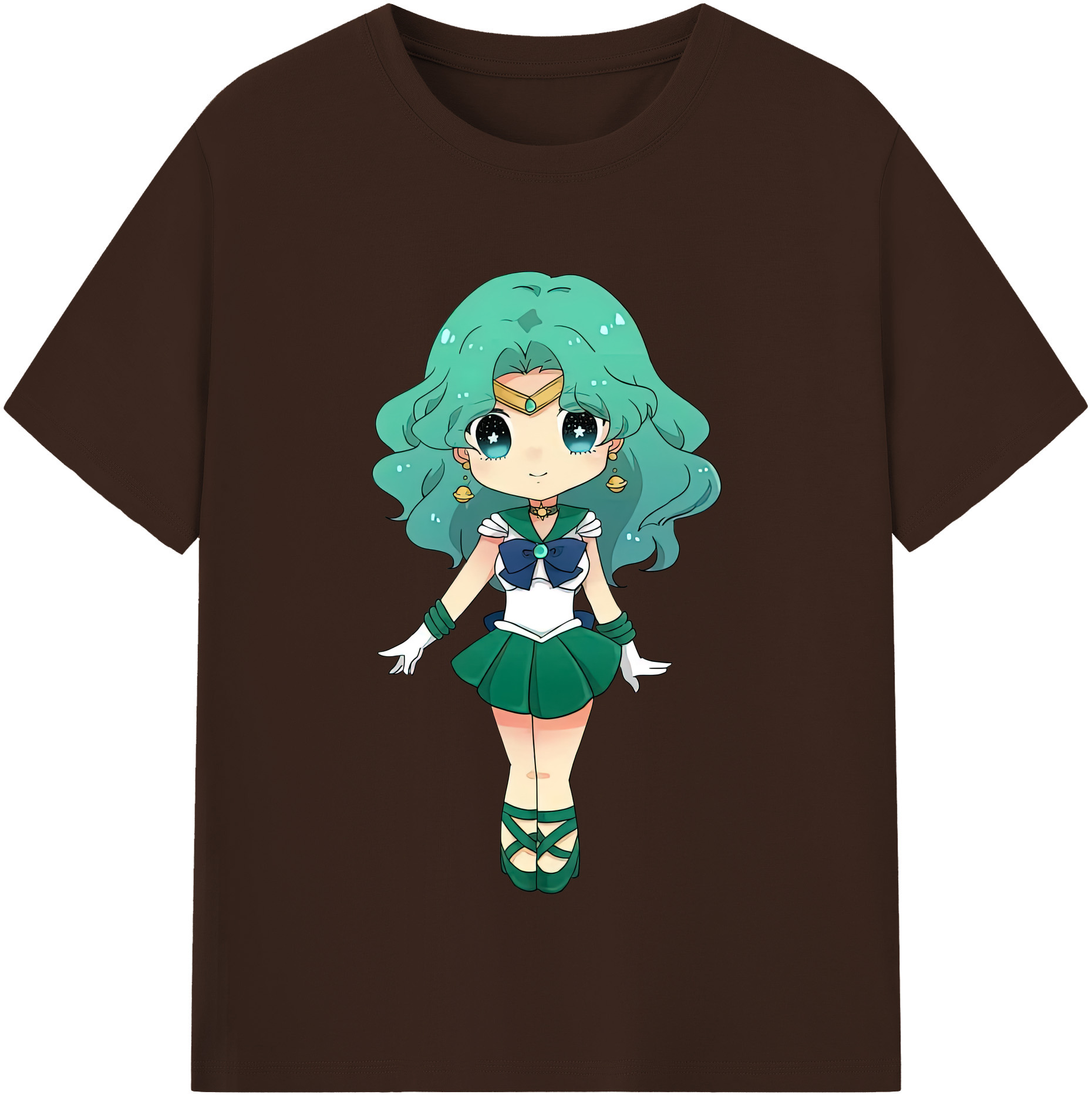 （画像用） 美少女戦士セーラームーン 海王 みちる（かいおう みちる） Sailor Moon Kaiou Michiru 綿100％半袖Tシャツ（フロントプリント）