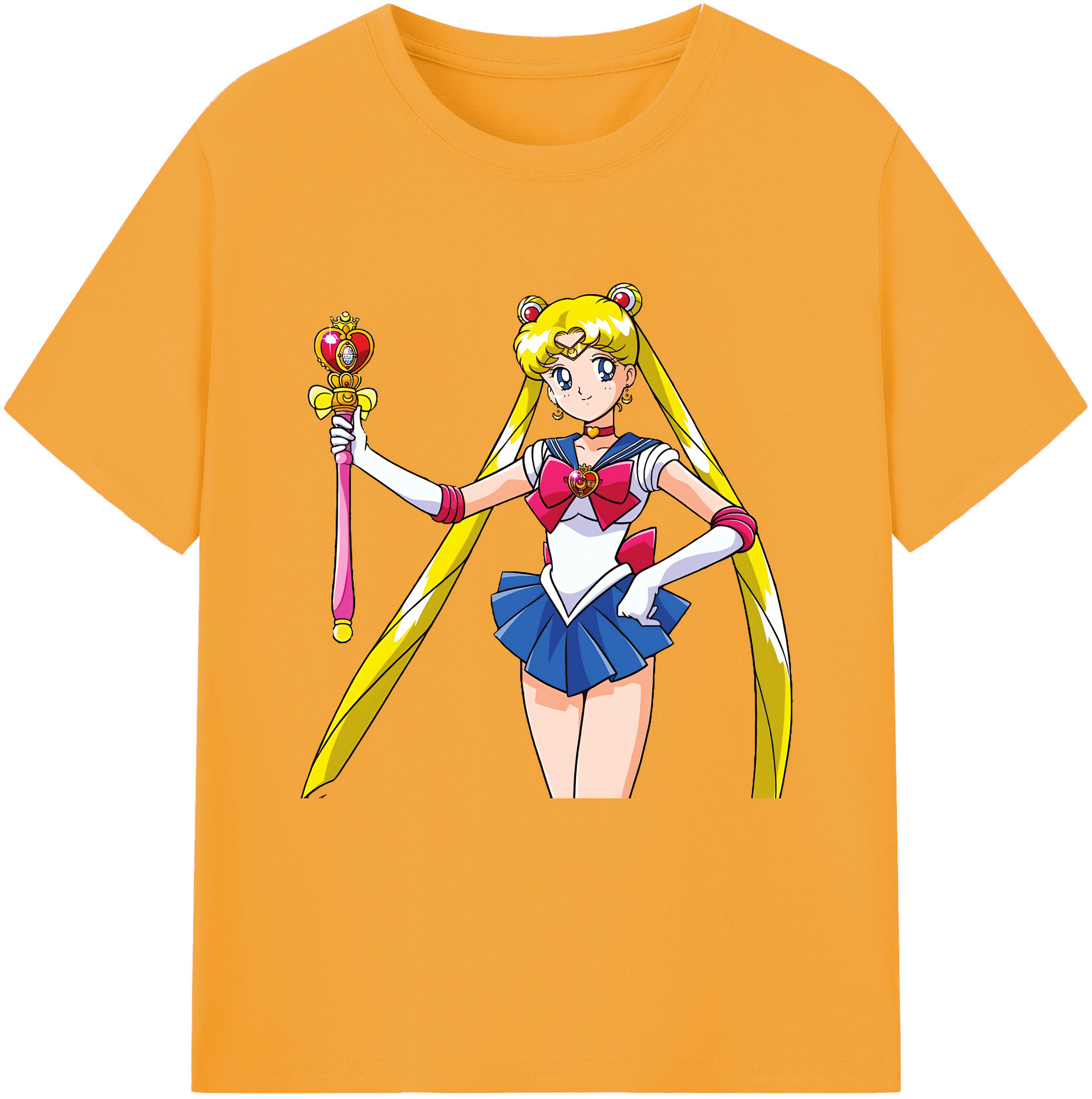 （画像用） 美少女戦士セーラームーン 月野 うさぎ つきの うさぎ Sailor Moon Tsukino Usagi 綿100％半袖Tシャツ（フロントプリント）