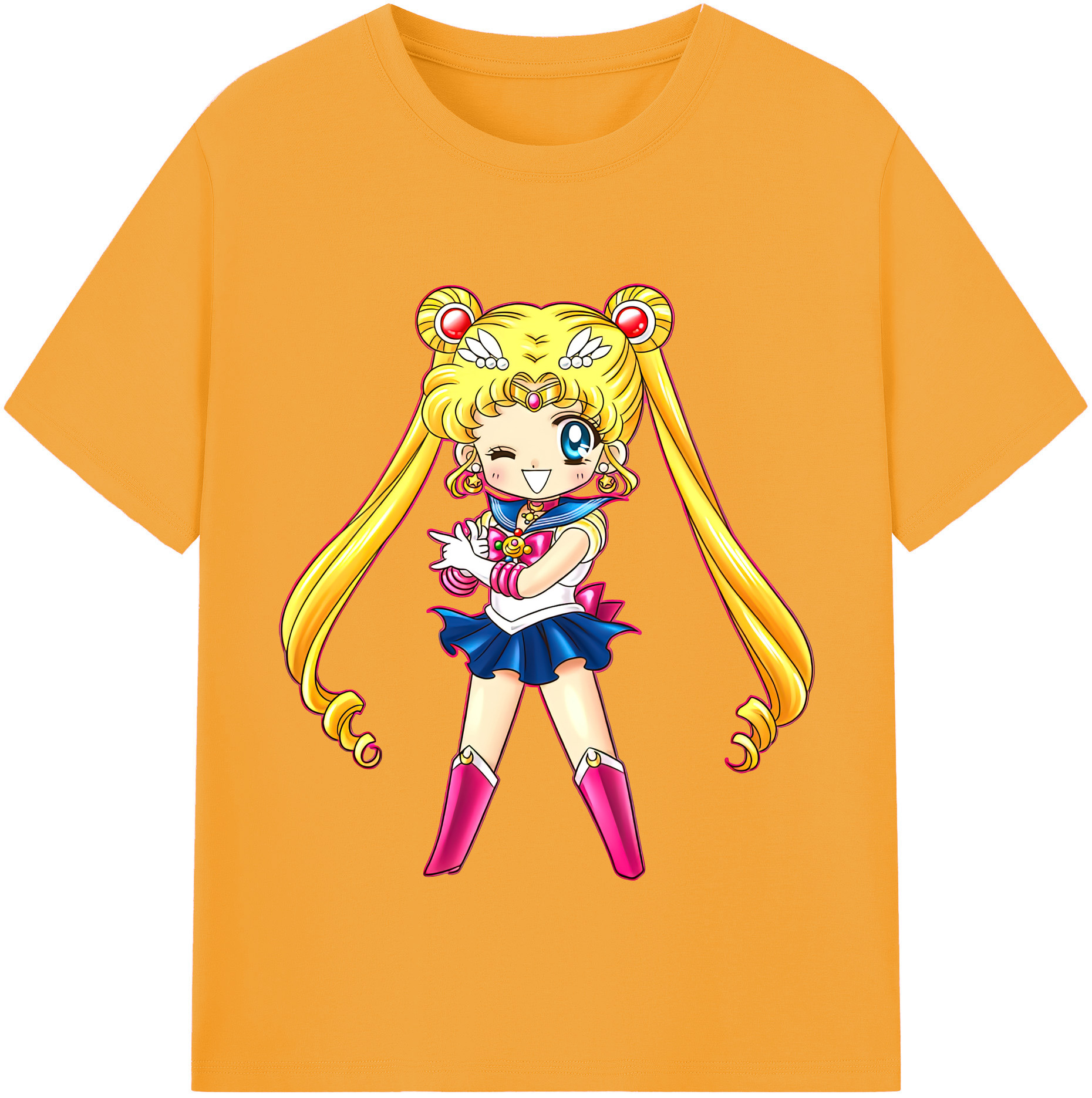 （画像用） 美少女戦士セーラームーン 月野 うさぎ つきの うさぎ Sailor Moon Tsukino Usagi 綿100％半袖Tシャツ（フロントプリント）
