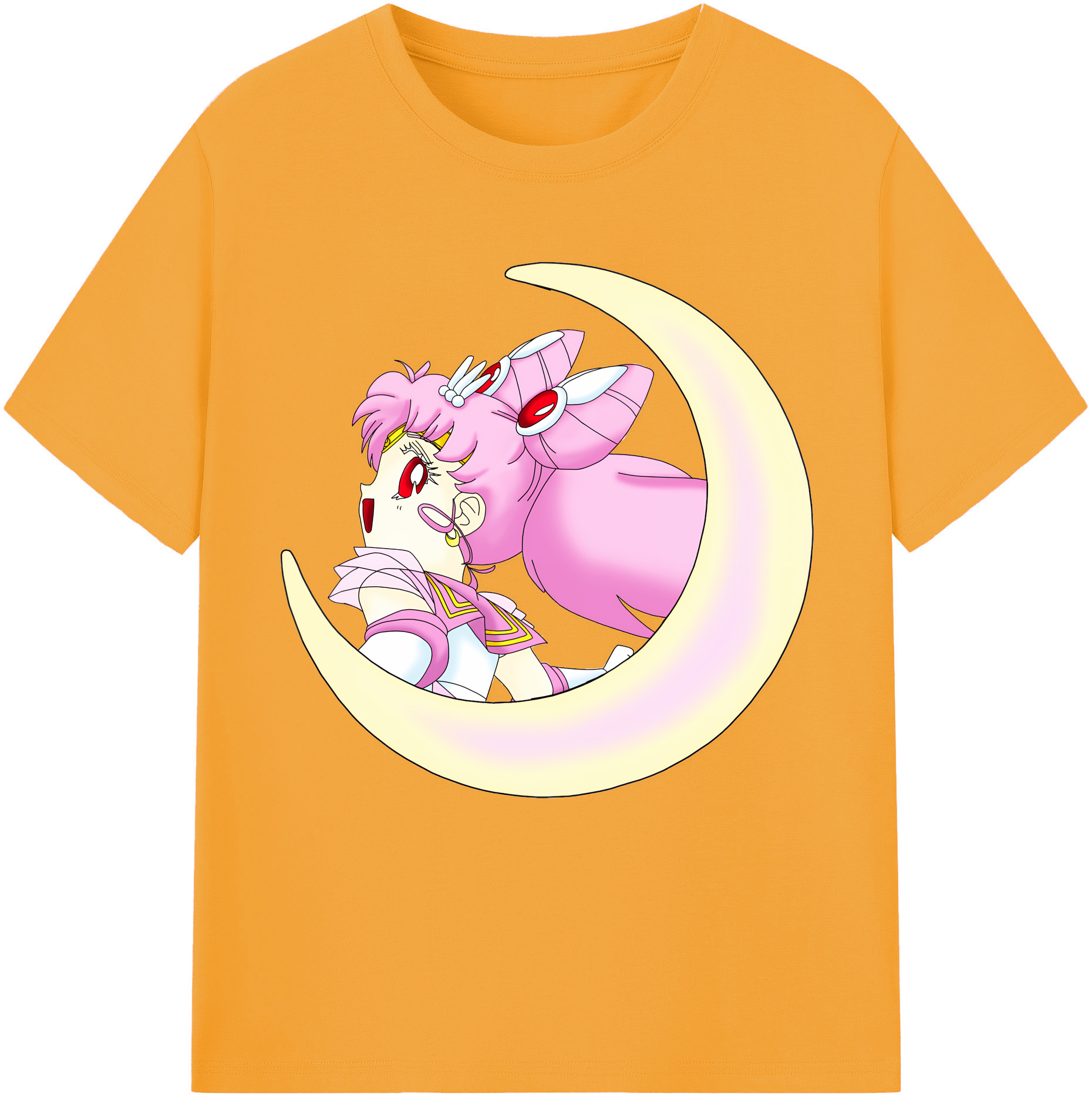 （画像用） 美少女戦士セーラームーン ちびうさ Sailor Moon Chibiusa Tsukino Usagi Small Lady Serenity 綿100％半袖Tシャツ（フロントプリント）