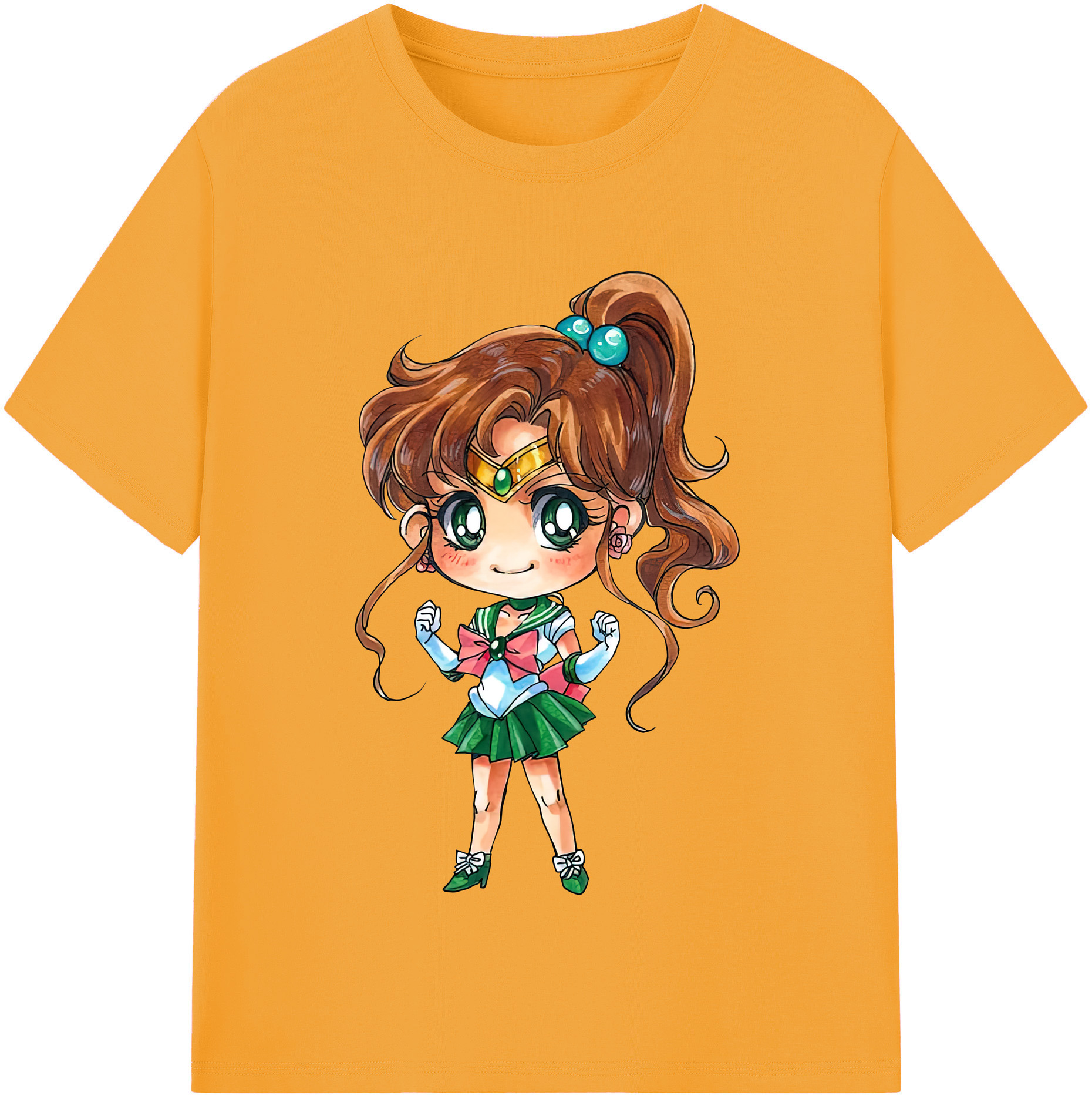 （画像用） 美少女戦士セーラームーン 木野 まこと きの まこと Sailor Moon Kino Makoto （セーラージュピター；Sailor Jupiter） 綿100％半袖Tシャツ（フロントプリント）