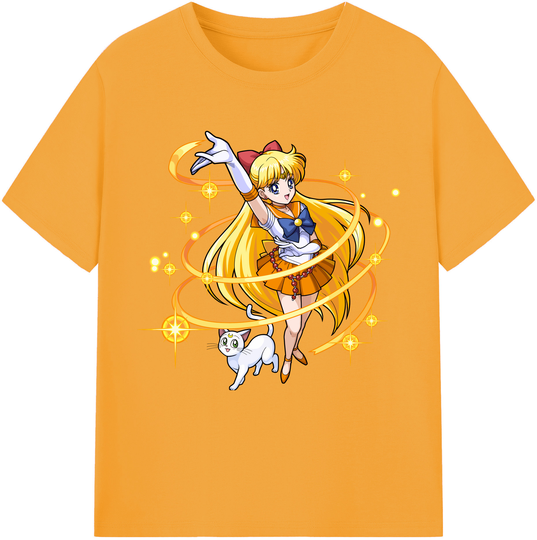 （画像用） 美少女戦士セーラームーン 愛野 美奈子 あいの みなこ Sailor Moon Aino Minako 綿100％半袖Tシャツ（フロントプリント）