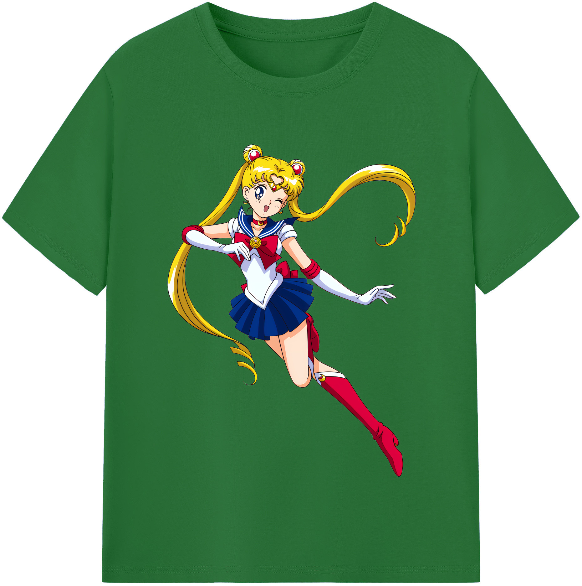 （画像用） 美少女戦士セーラームーン 月野 うさぎ つきの うさぎ Sailor Moon Tsukino Usagi 綿100％半袖Tシャツ（フロントプリント）