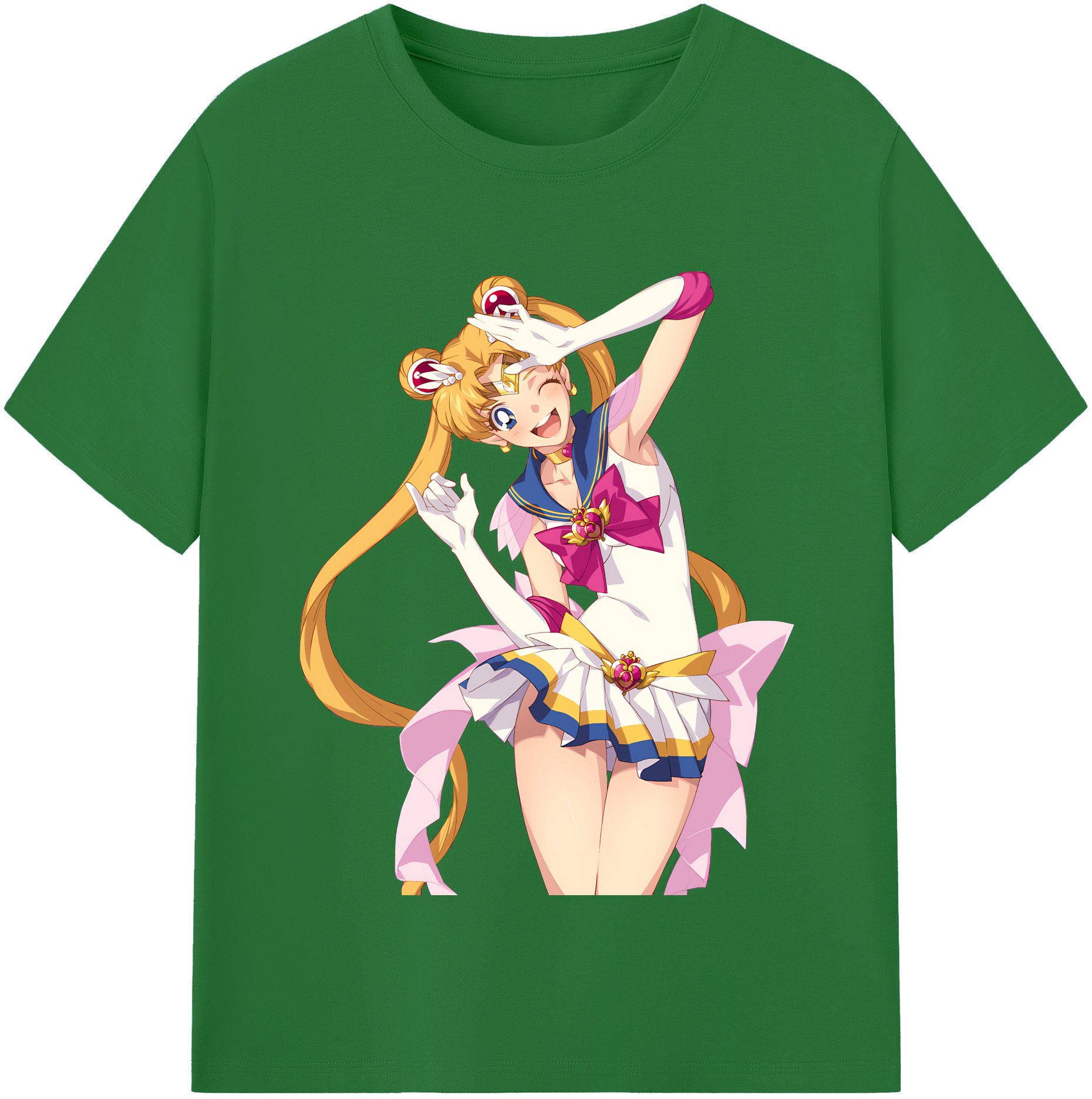 （画像用） 美少女戦士セーラームーン 月野 うさぎ つきの うさぎ Sailor Moon Tsukino Usagi 綿100％半袖Tシャツ（フロントプリント）
