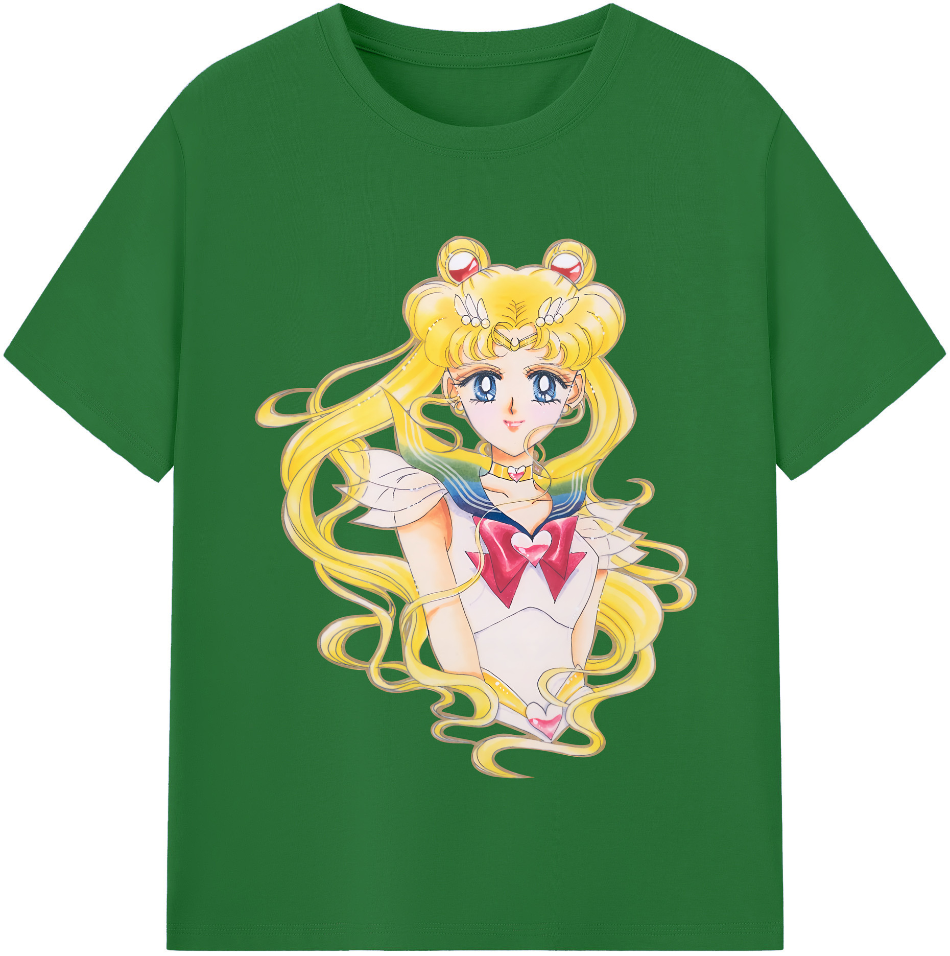 （画像用） 美少女戦士セーラームーン 月野 うさぎ つきの うさぎ Sailor Moon Tsukino Usagi 綿100％半袖Tシャツ（フロントプリント）