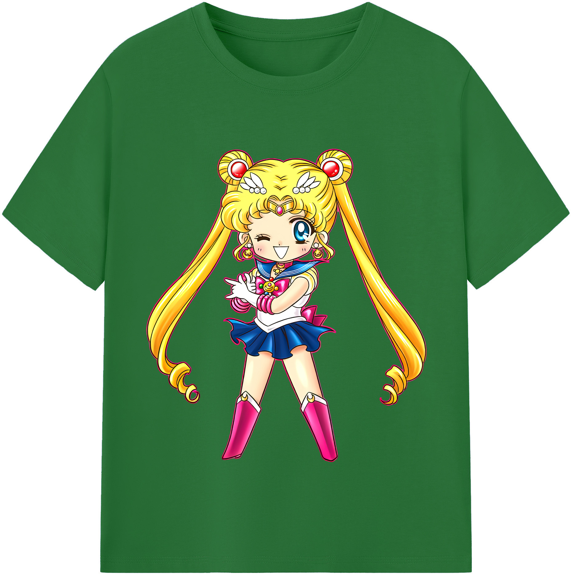 （画像用） 美少女戦士セーラームーン 月野 うさぎ つきの うさぎ Sailor Moon Tsukino Usagi 綿100％半袖Tシャツ（フロントプリント）