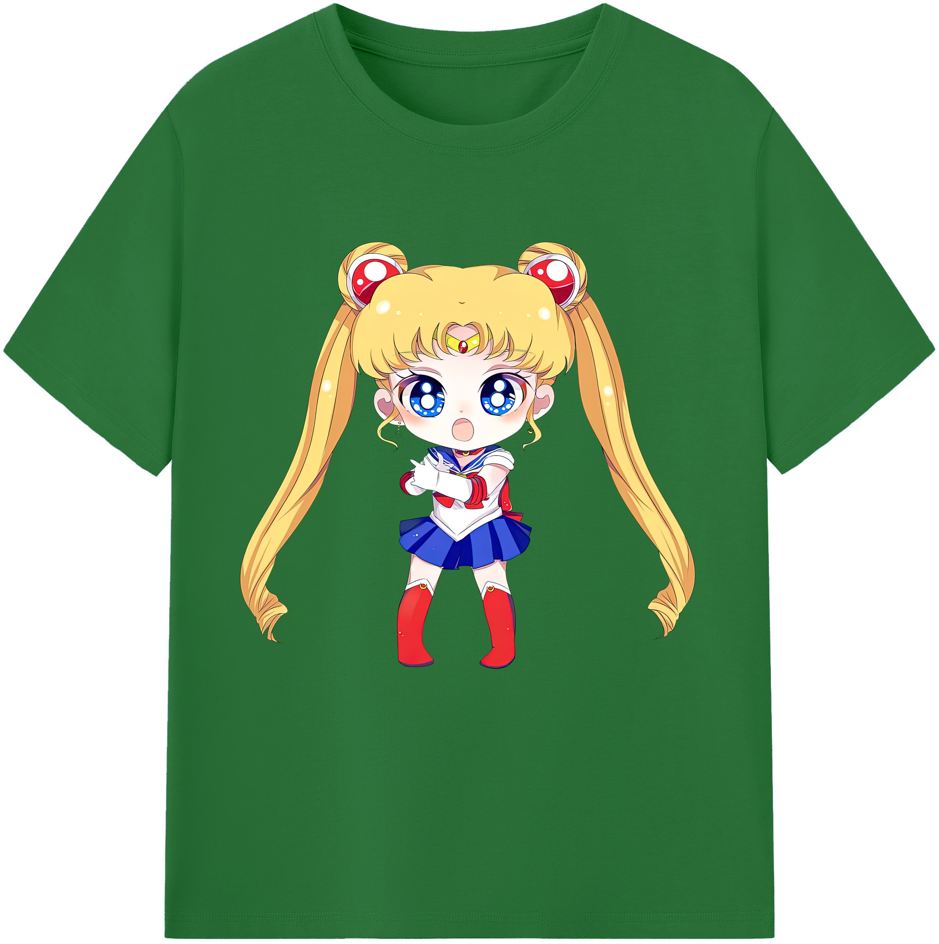 （画像用） 美少女戦士セーラームーン 月野 うさぎ つきの うさぎ Sailor Moon Tsukino Usagi 綿100％半袖Tシャツ（フロントプリント）