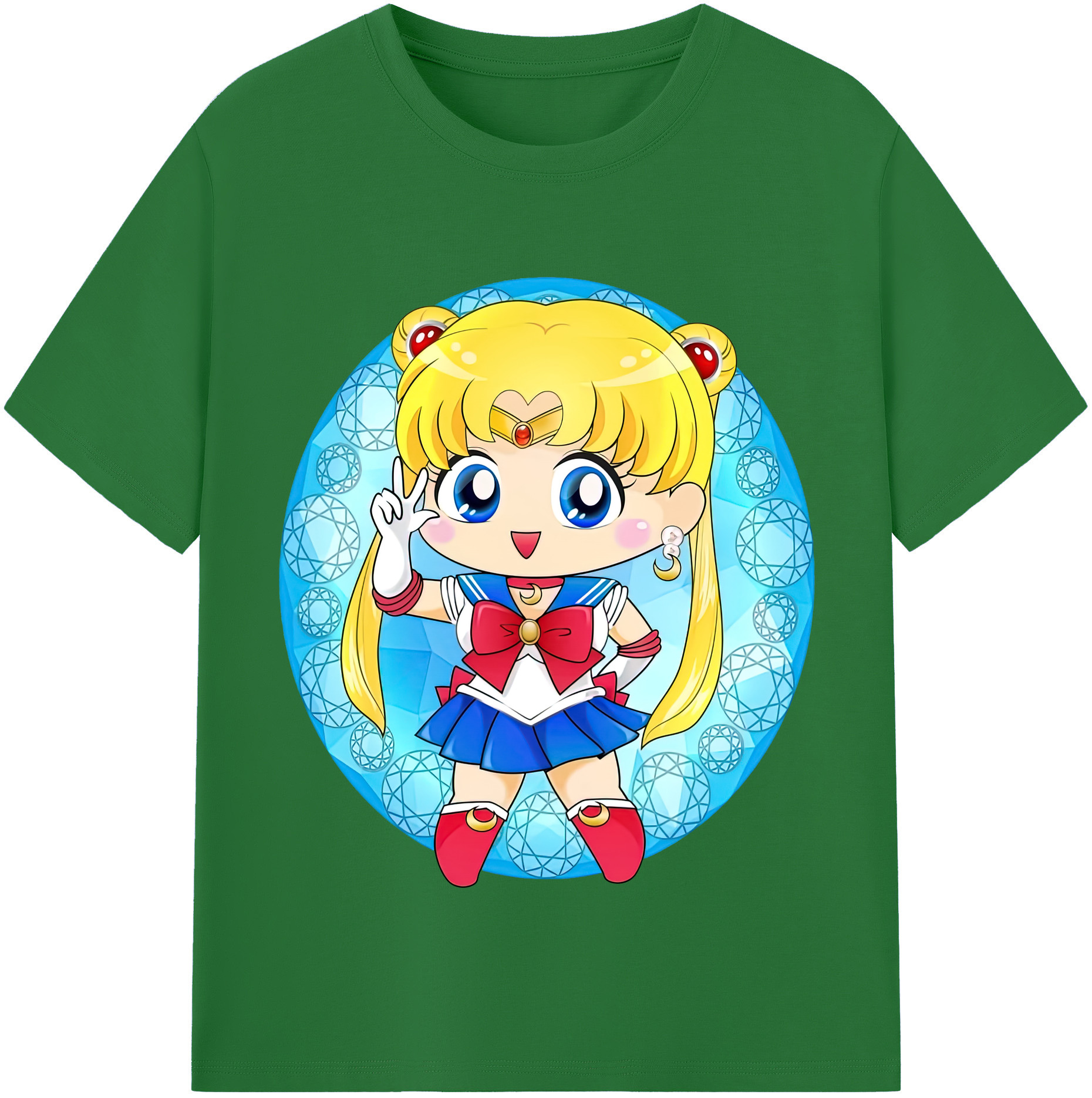 （画像用） 美少女戦士セーラームーン 月野 うさぎ つきの うさぎ Sailor Moon Tsukino Usagi 綿100％半袖Tシャツ（フロントプリント）