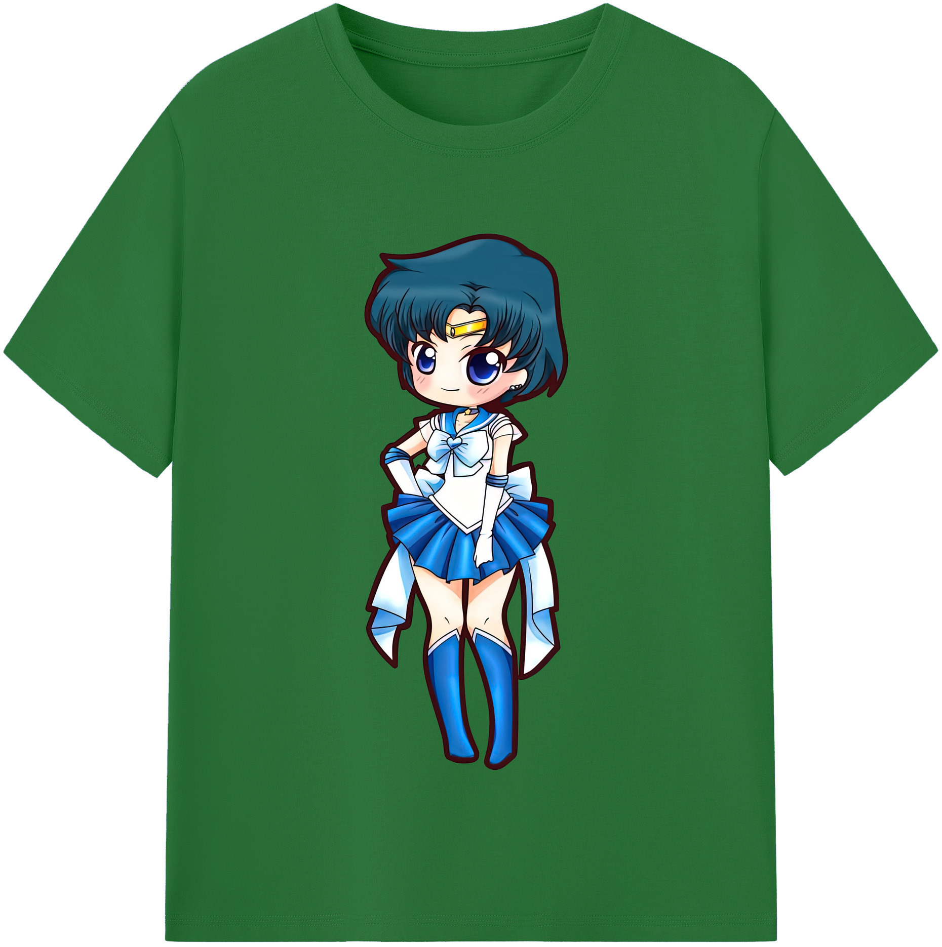 （画像用） 美少女戦士セーラームーン 水野 亜美 みずの あみ Sailor Moon Mizuno Ami 綿100％半袖Tシャツ（フロントプリント）