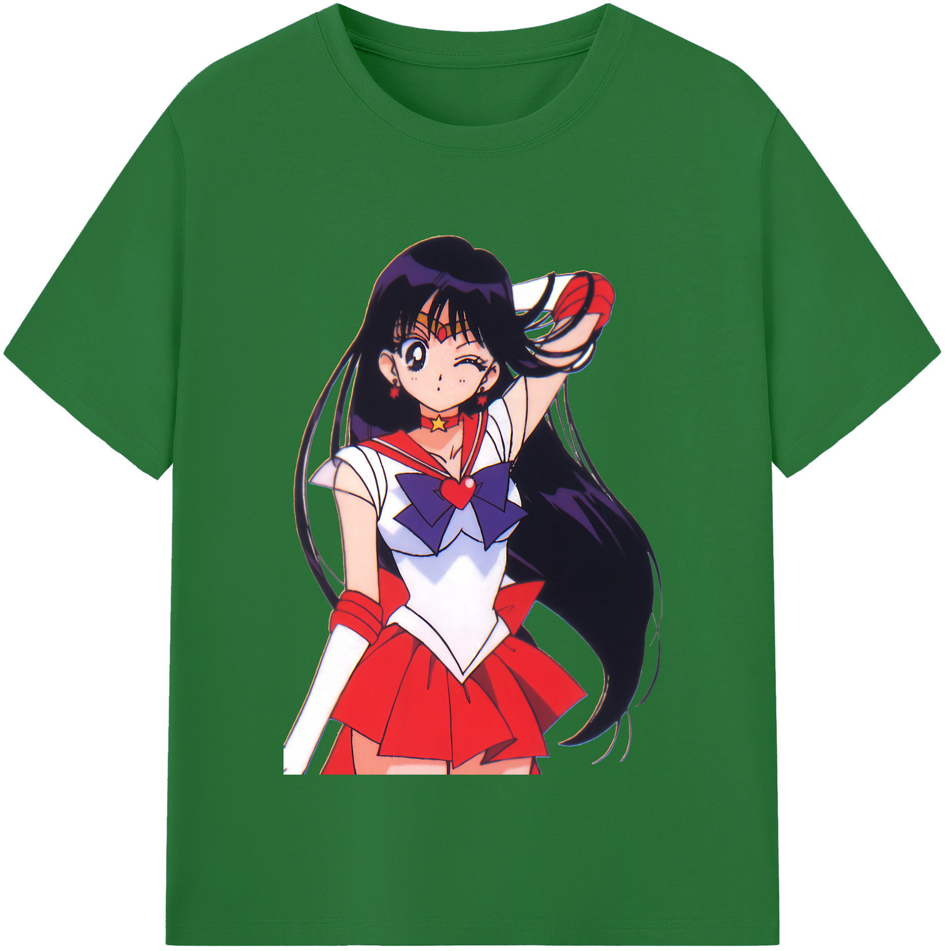 （画像用） 美少女戦士セーラームーン 火野レイ ひの レイ Sailor Moon Hino Rei （セーラーマーズ,Sailor Mars） 綿100％半袖Tシャツ（フロントプリント）