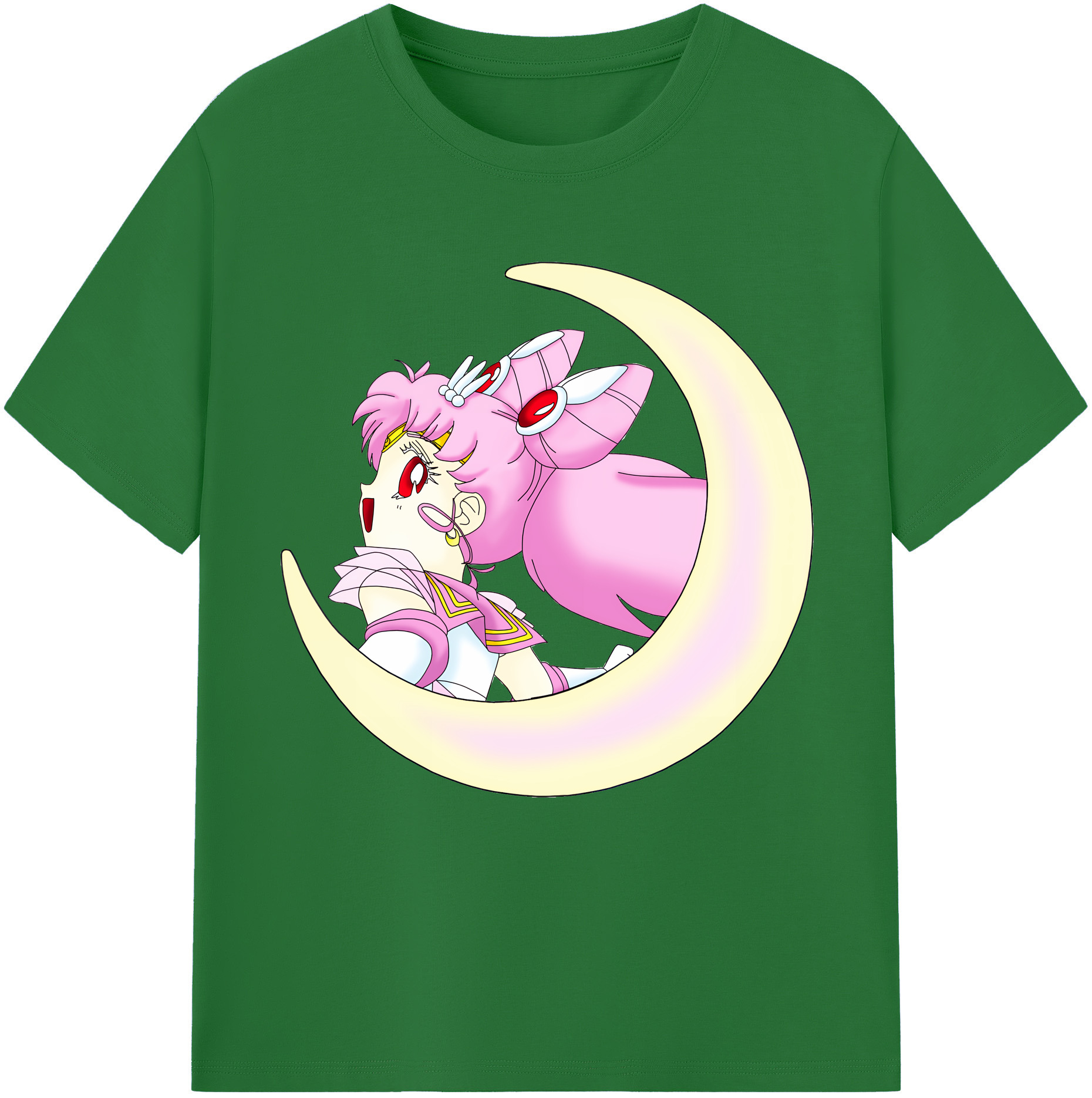 （画像用） 美少女戦士セーラームーン ちびうさ Sailor Moon Chibiusa Tsukino Usagi Small Lady Serenity 綿100％半袖Tシャツ（フロントプリント）