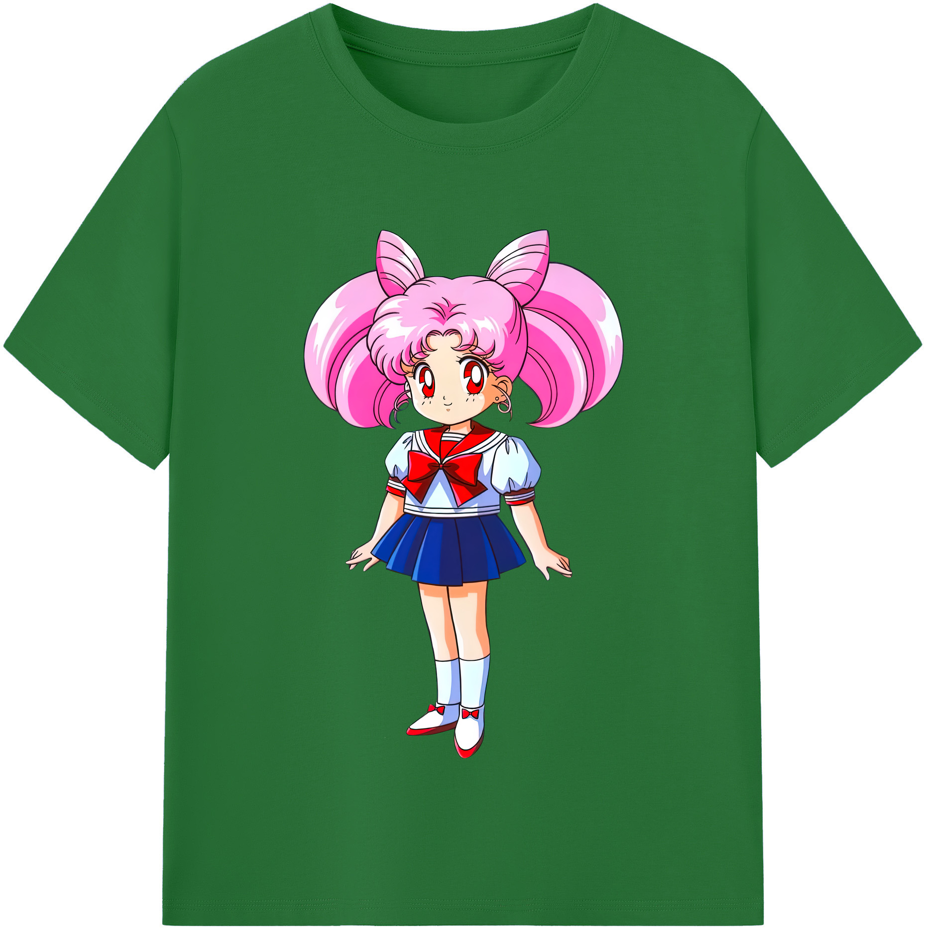 （画像用） 美少女戦士セーラームーン ちびうさ Sailor Moon Chibiusa Tsukino Usagi Small Lady Serenity 綿100％半袖Tシャツ（フロントプリント）