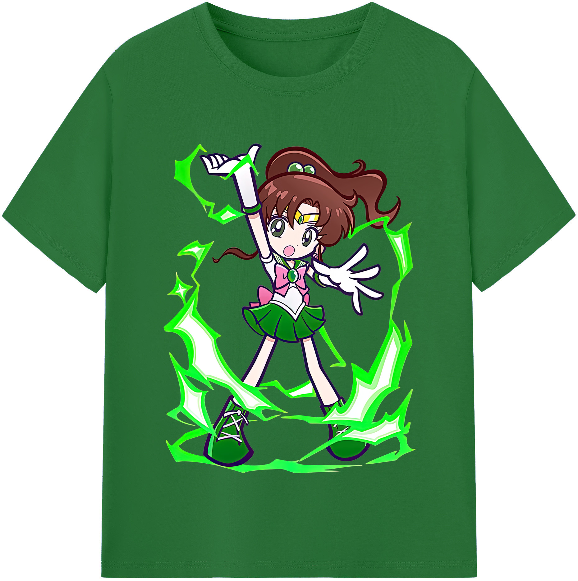 （画像用） 美少女戦士セーラームーン 木野 まこと きの まこと Sailor Moon Kino Makoto （セーラージュピター；Sailor Jupiter） 綿100％半袖Tシャツ（フロントプリント）