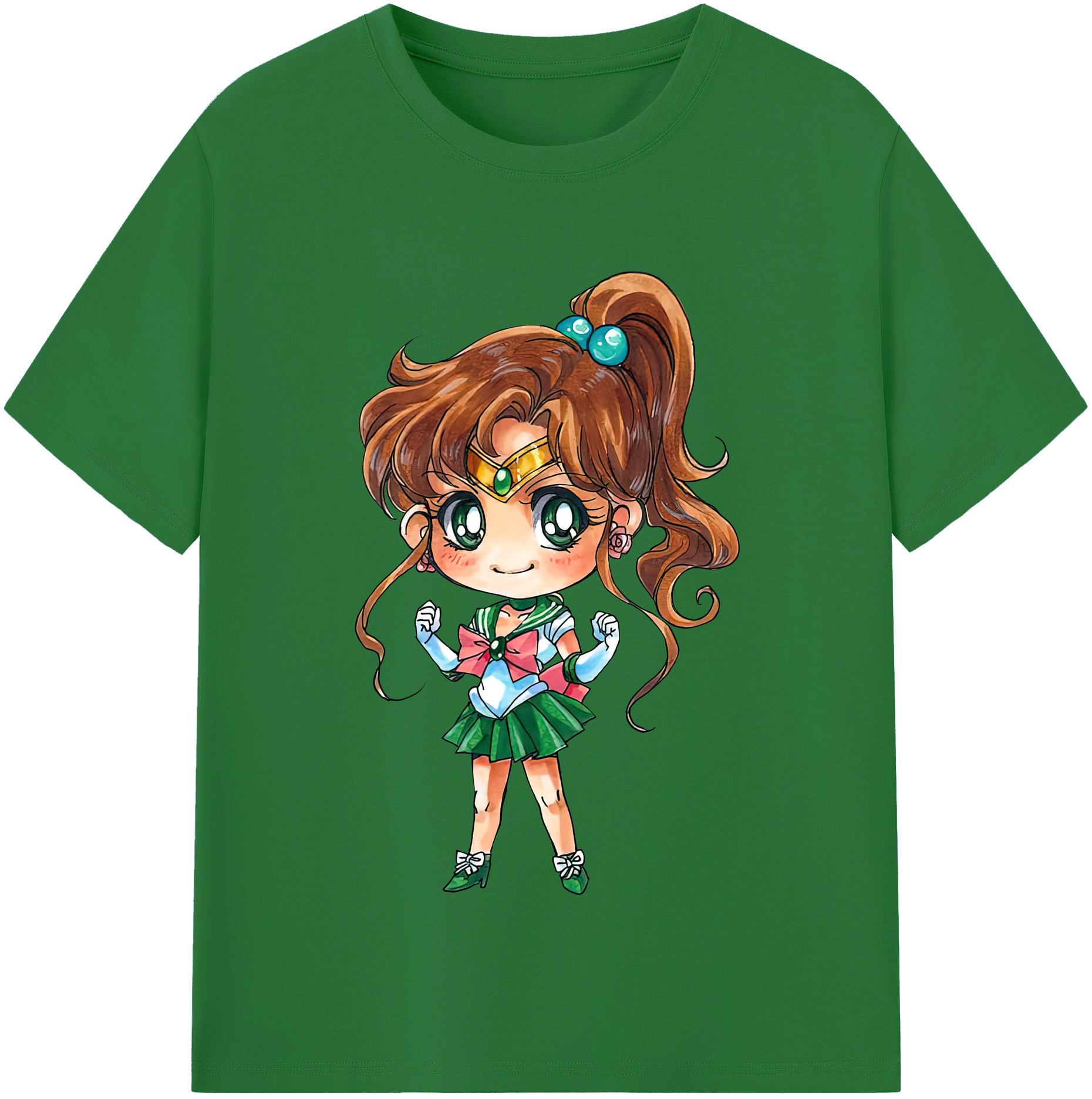 （画像用） 美少女戦士セーラームーン 木野 まこと きの まこと Sailor Moon Kino Makoto （セーラージュピター；Sailor Jupiter） 綿100％半袖Tシャツ（フロントプリント）