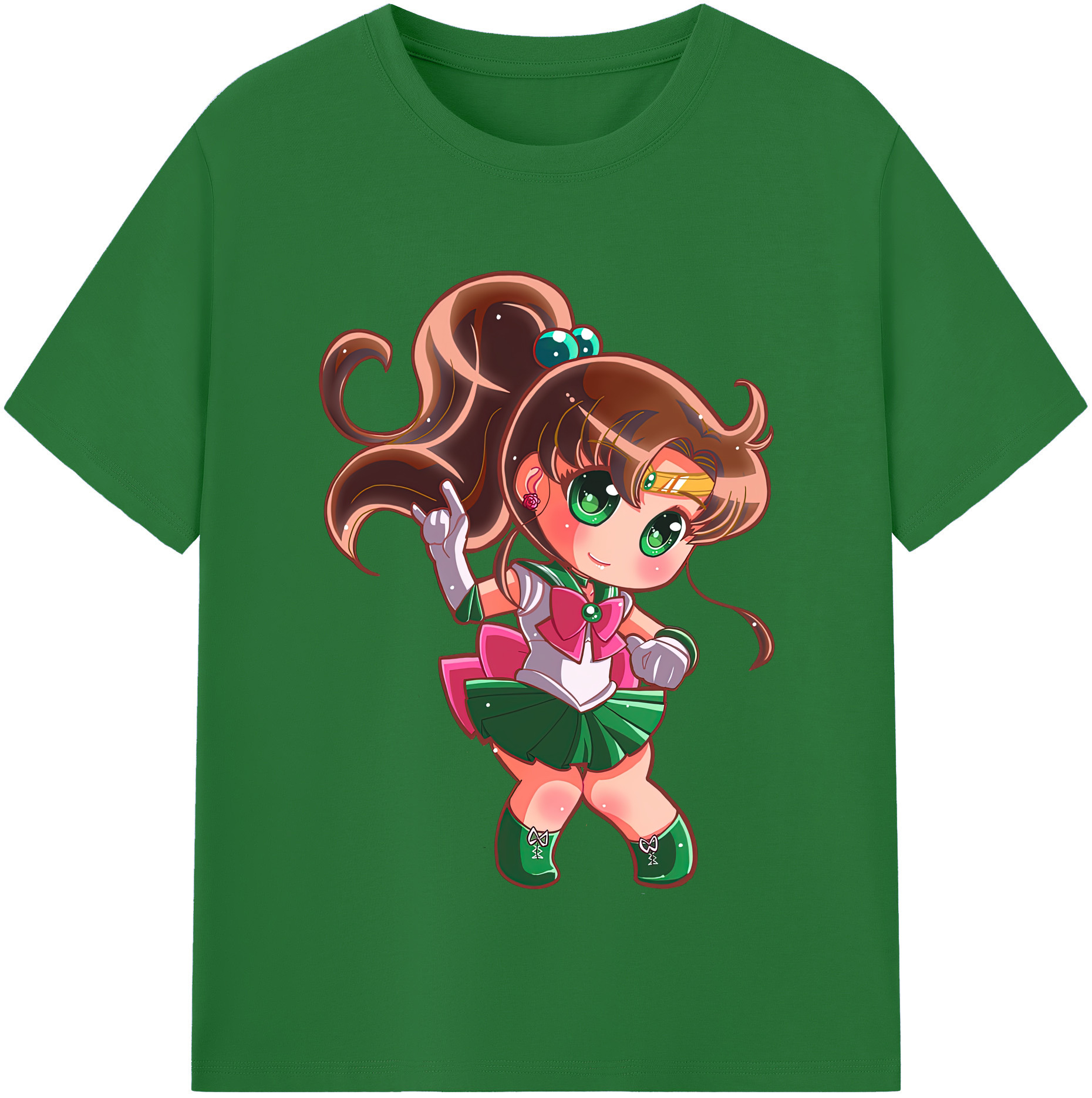 （画像用） 美少女戦士セーラームーン 木野 まこと きの まこと Sailor Moon Kino Makoto （セーラージュピター；Sailor Jupiter） 綿100％半袖Tシャツ（フロントプリント）